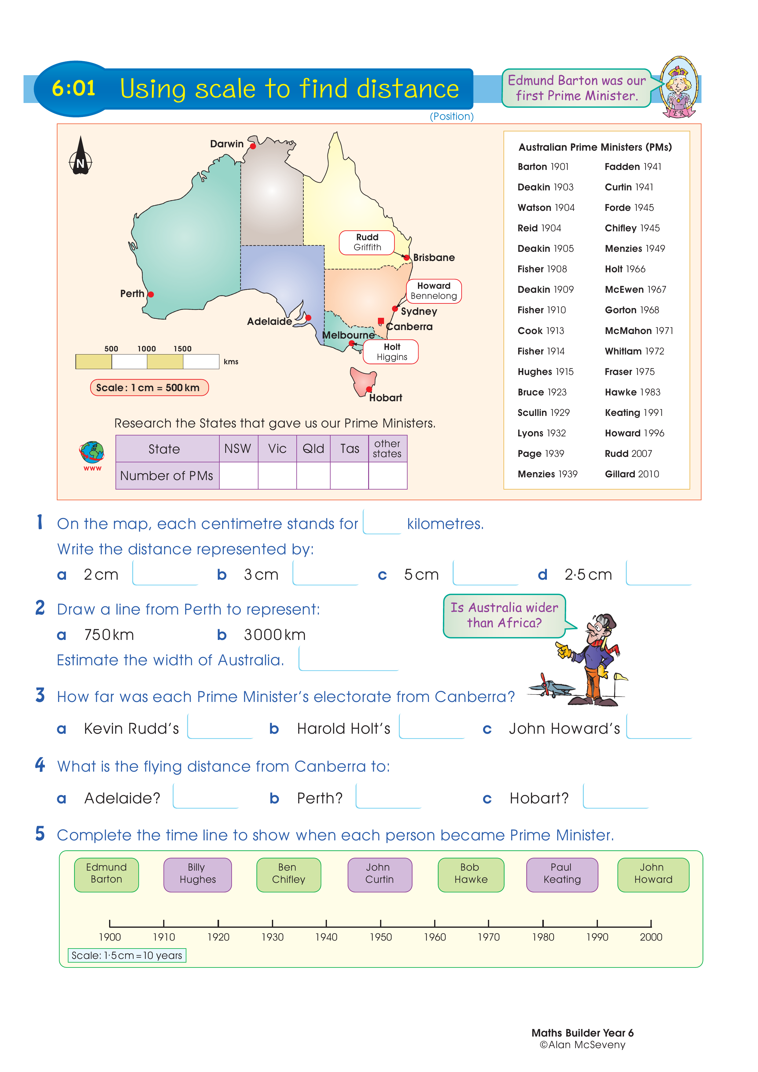 Using scale to find distance — worksheet preview
