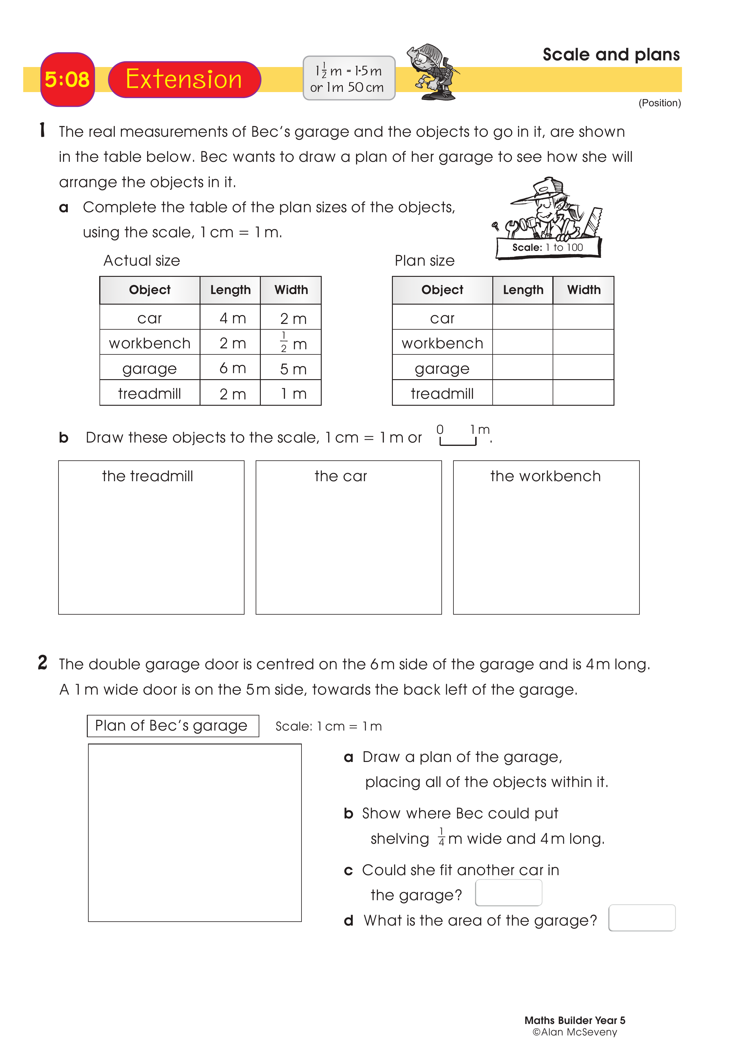 Scale and plans — worksheet preview