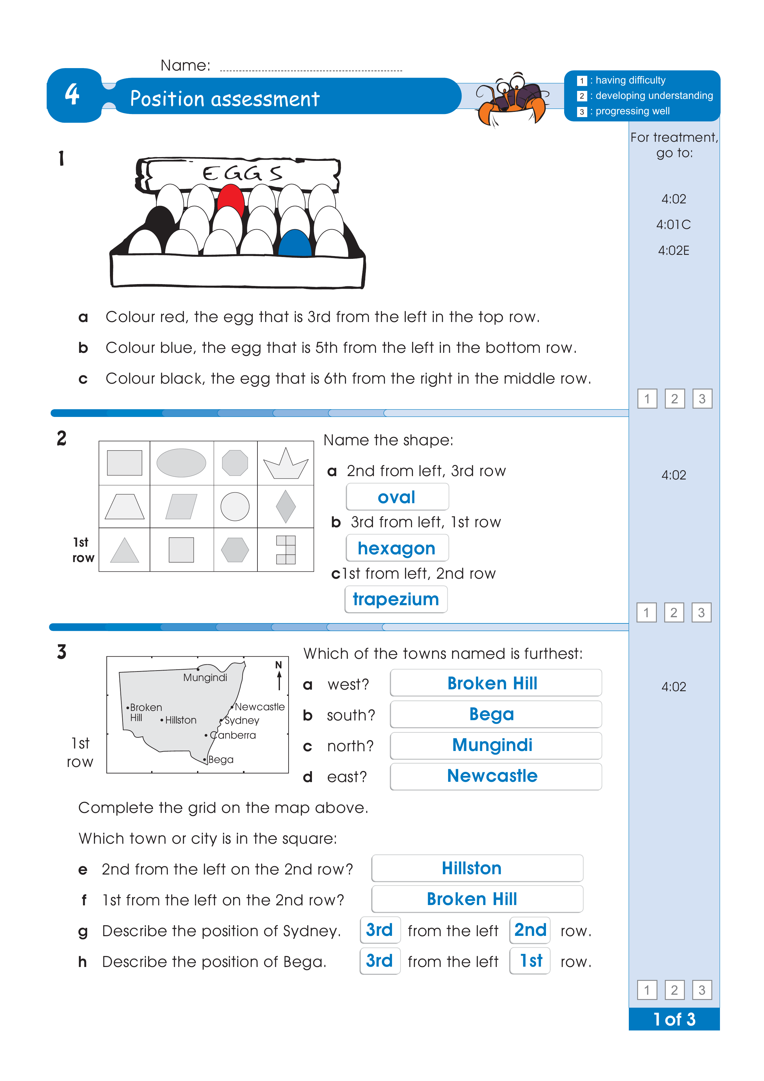 Assessment test answers — worksheet preview