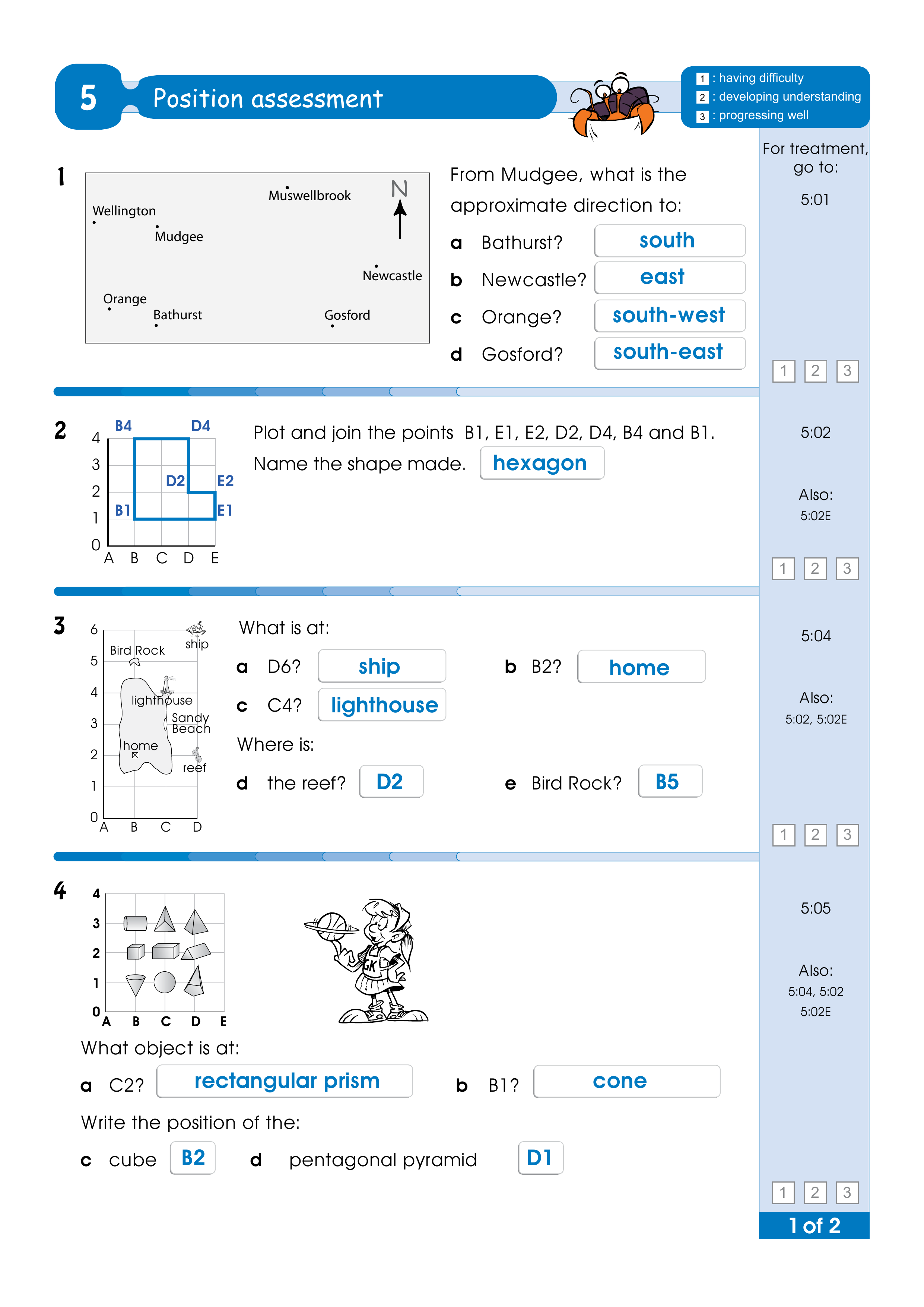 Assessment test answers — worksheet preview