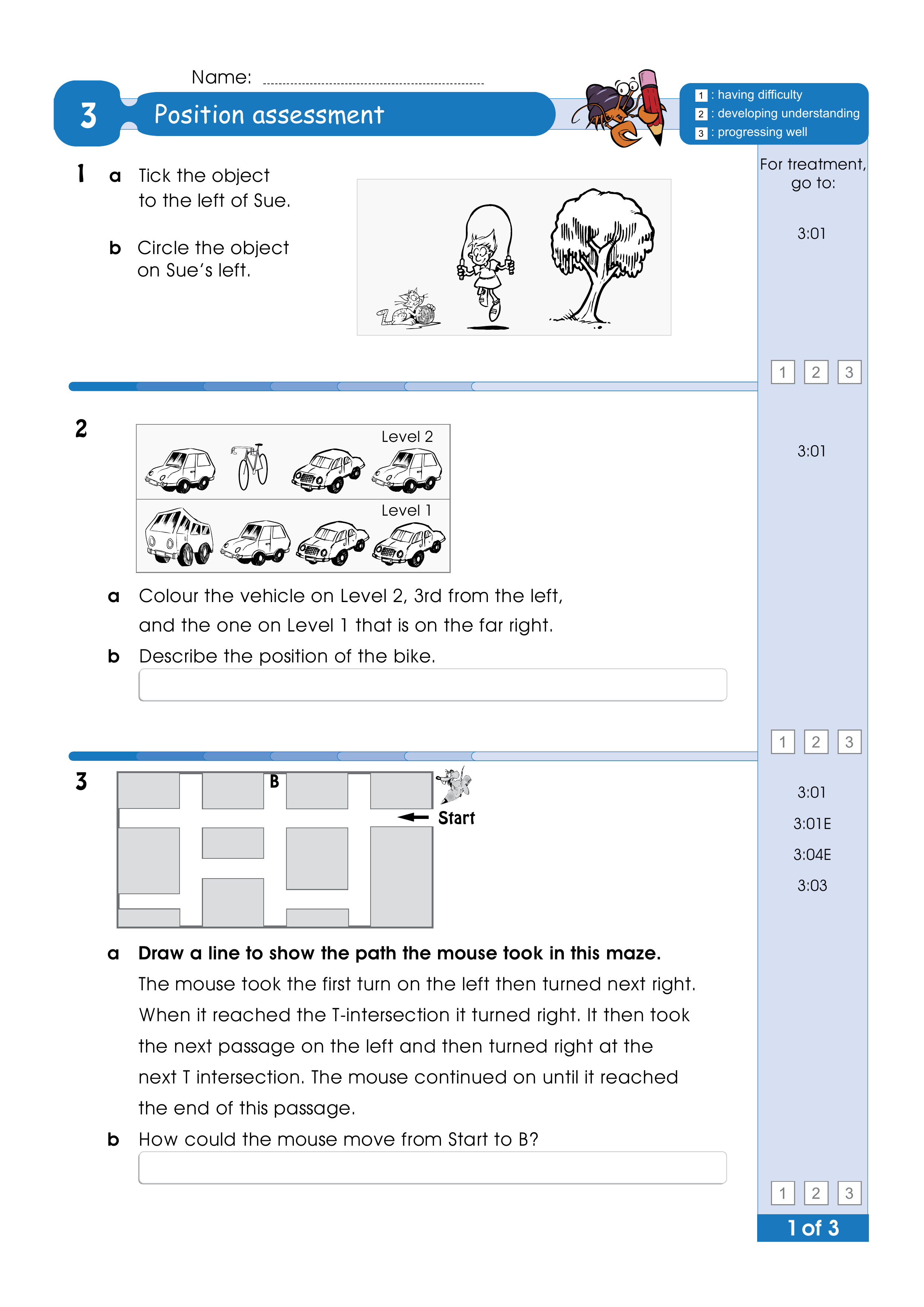 Assessment for the whole of Level 3 — worksheet preview