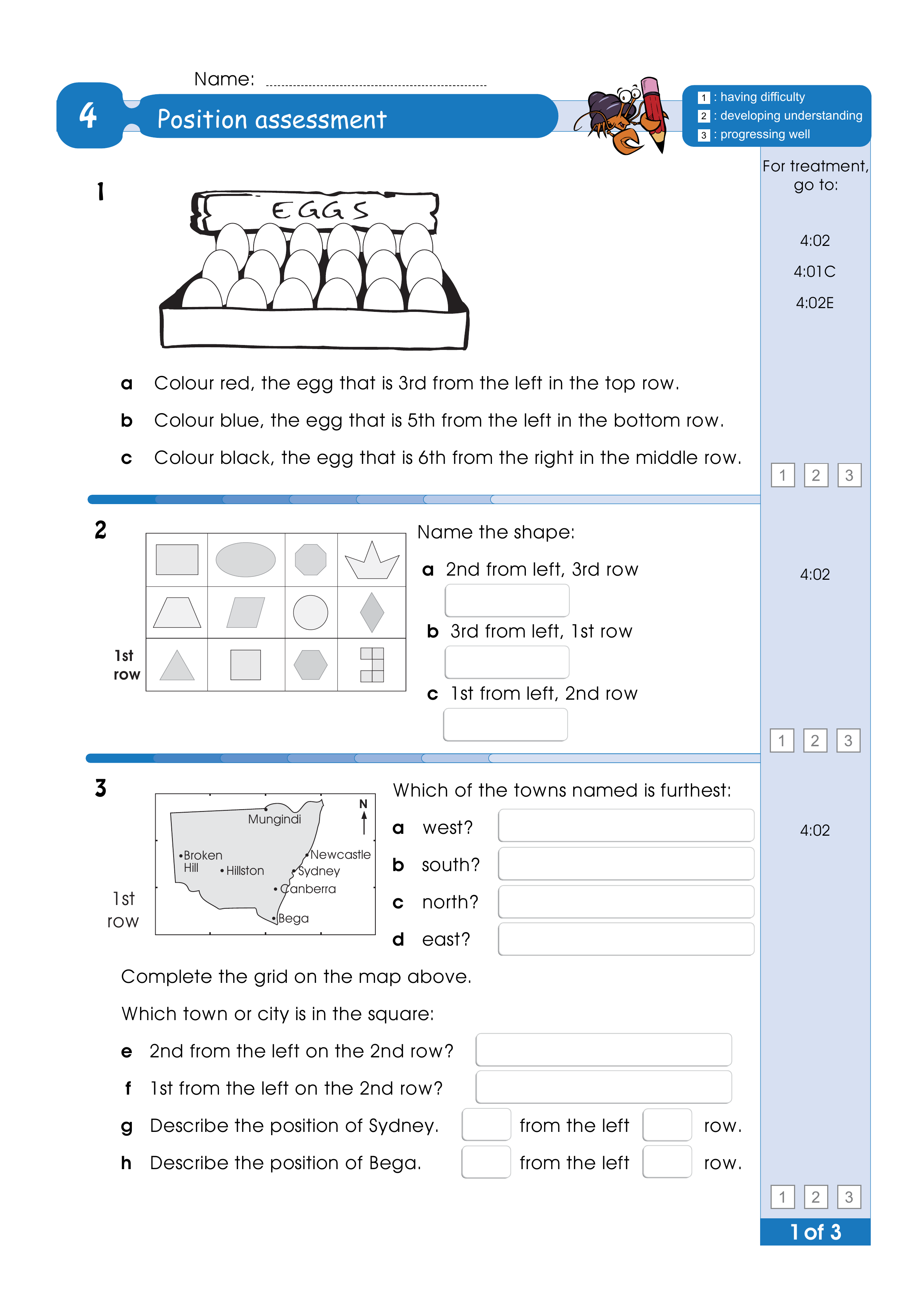 Assessment for the whole of Level 4 — worksheet preview
