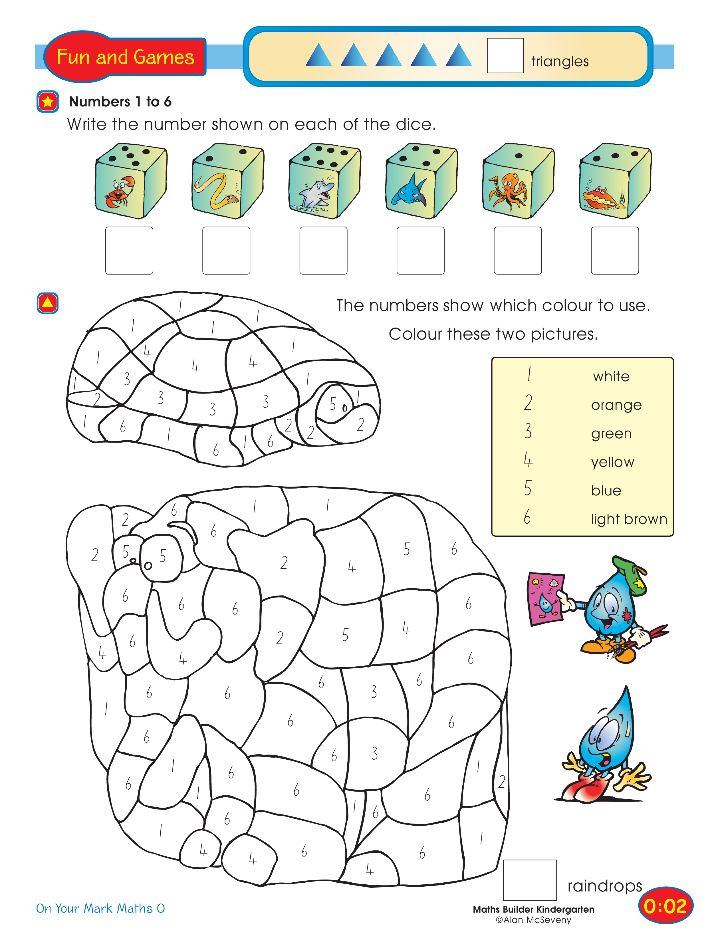 Numbers 1 to 6 — worksheet preview
