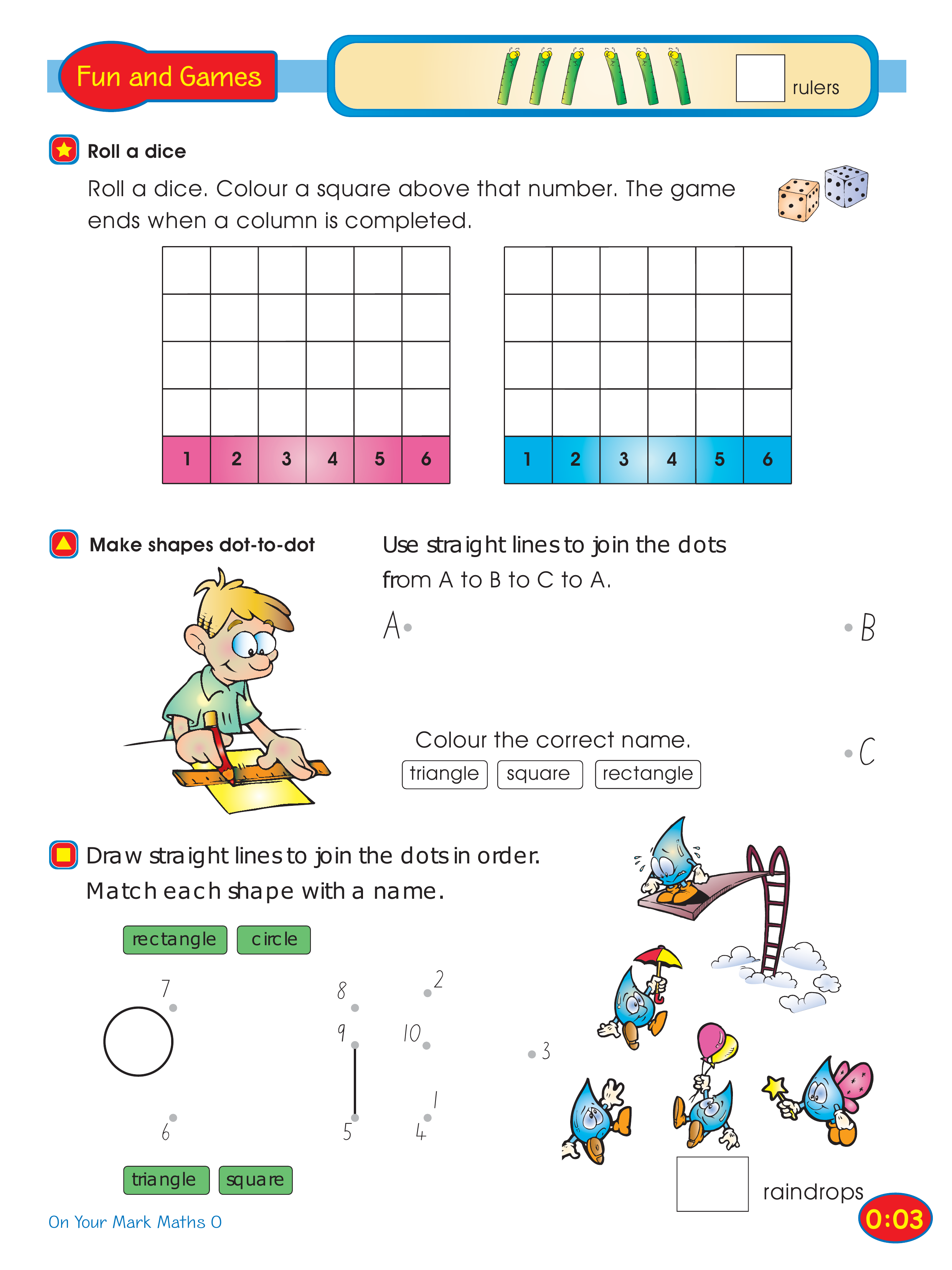 Roll a dice — worksheet preview