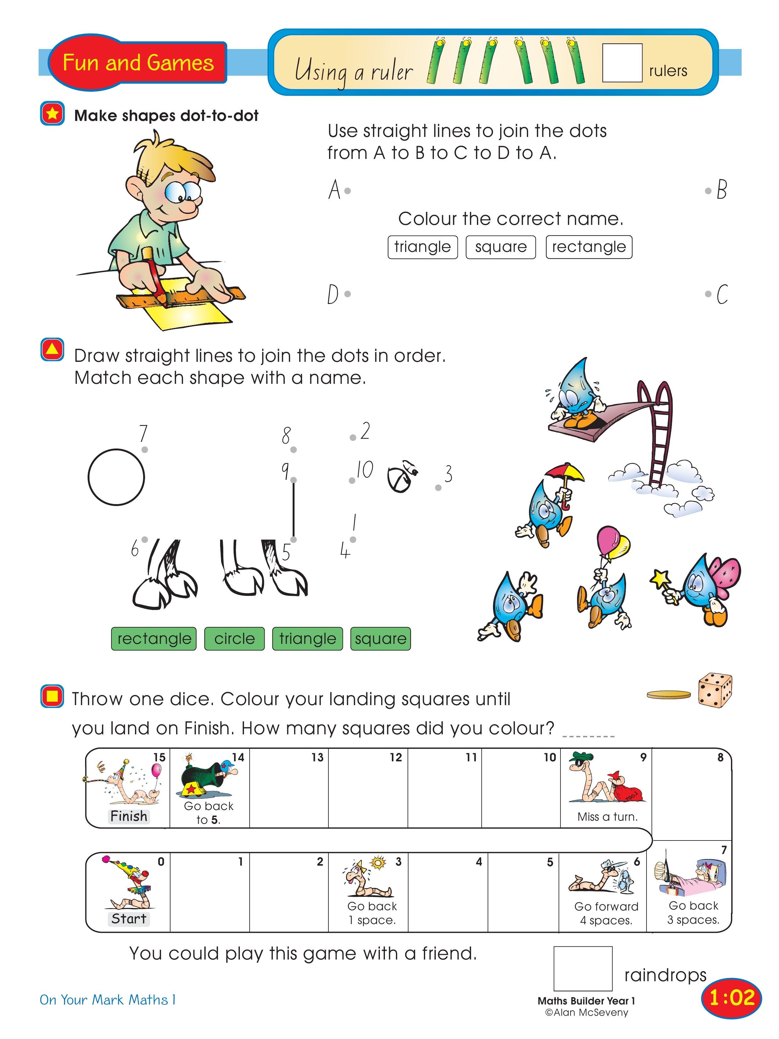 Make shapes dot-to-dot — worksheet preview
