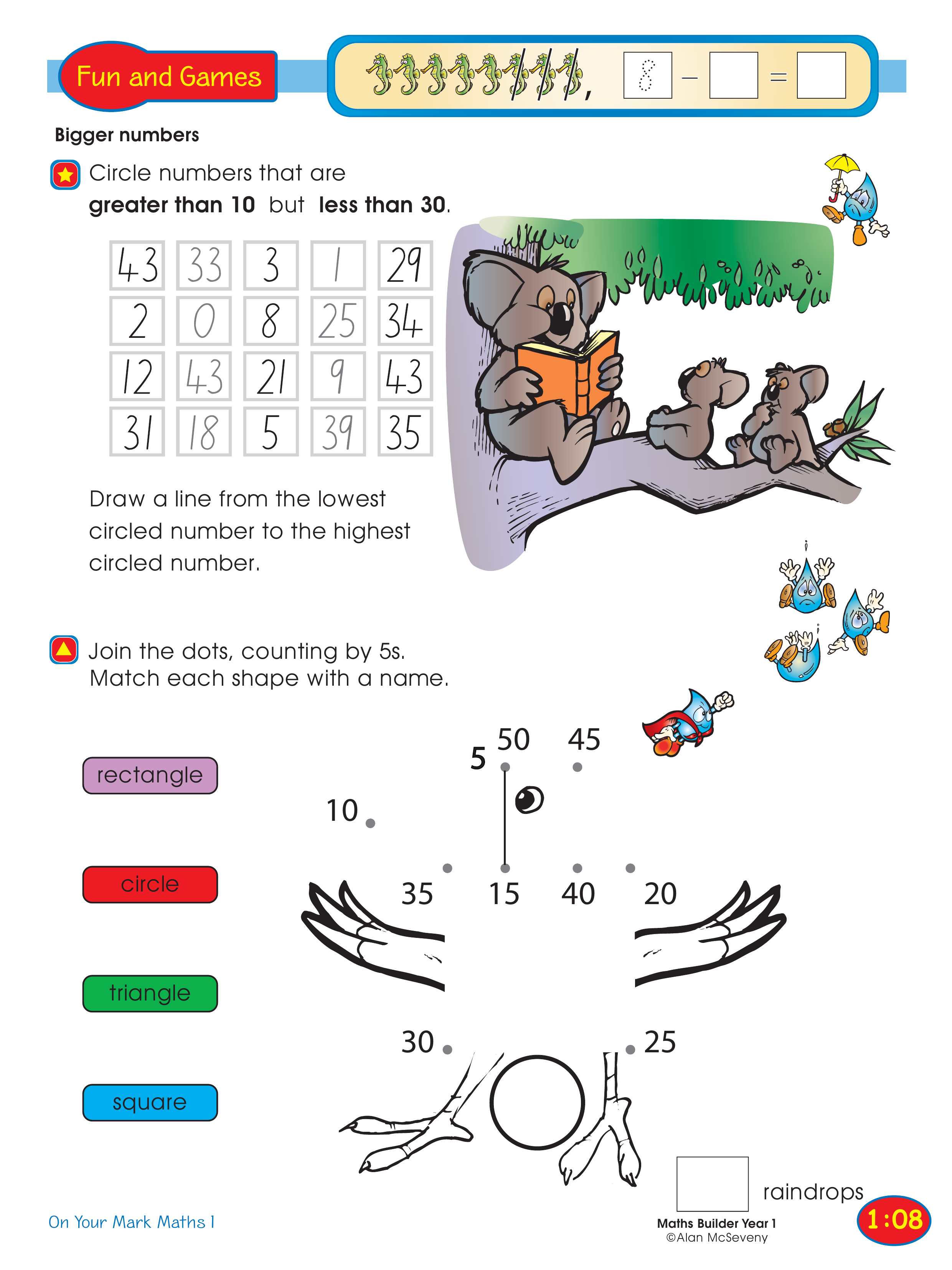 Bigger numbers — worksheet preview