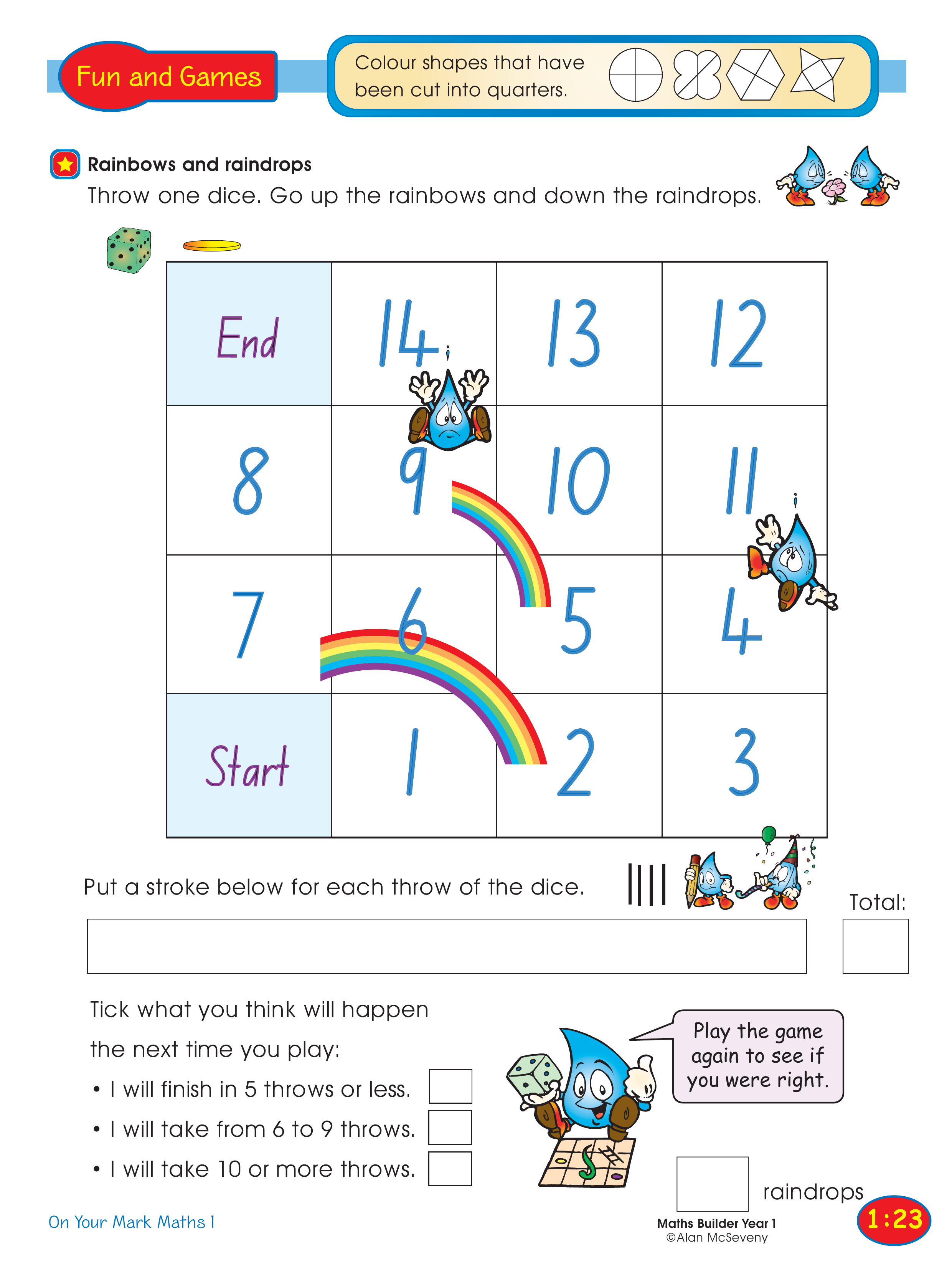 Rainbows and raindrops — worksheet preview