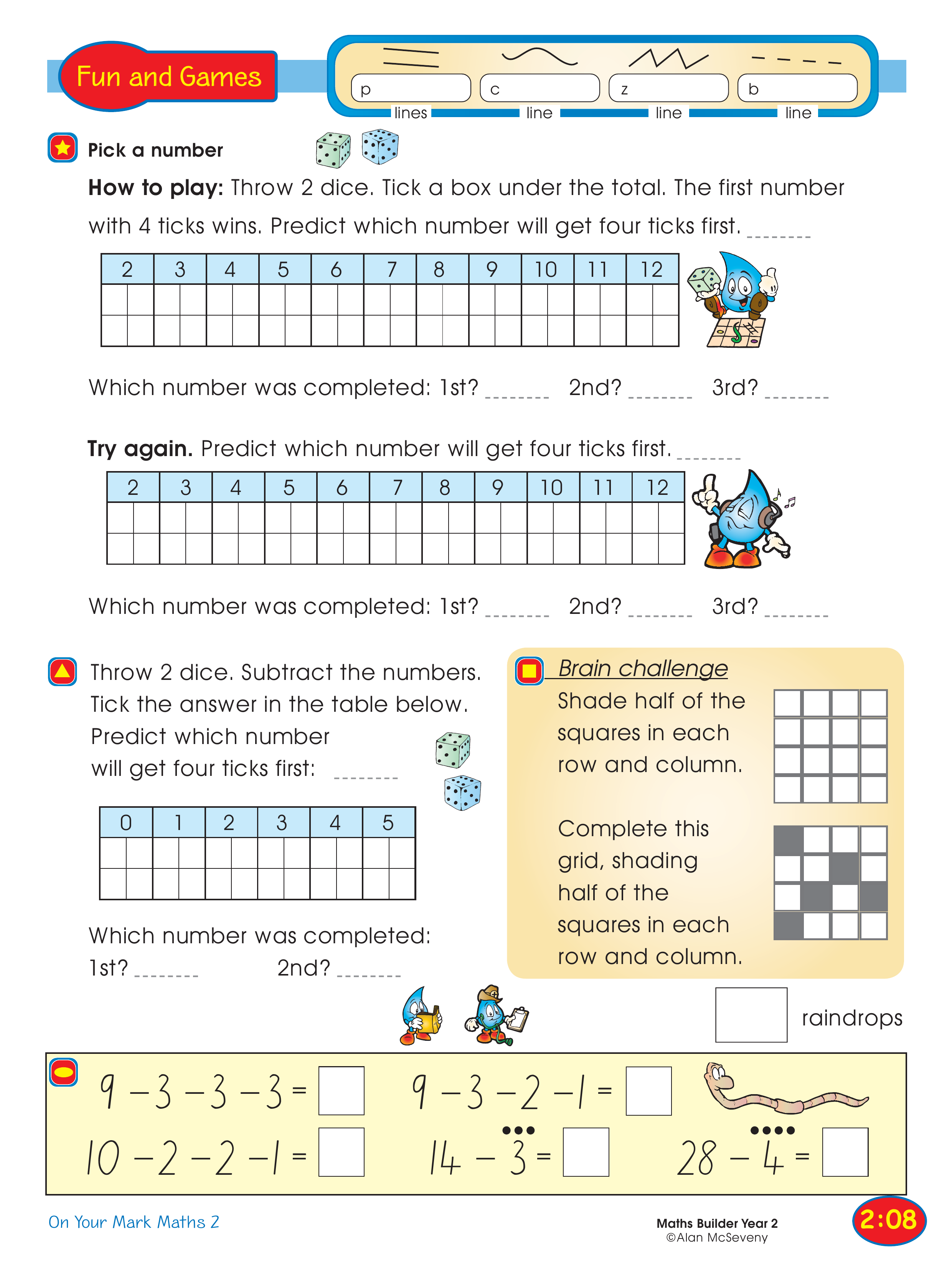 Pick a number — worksheet preview