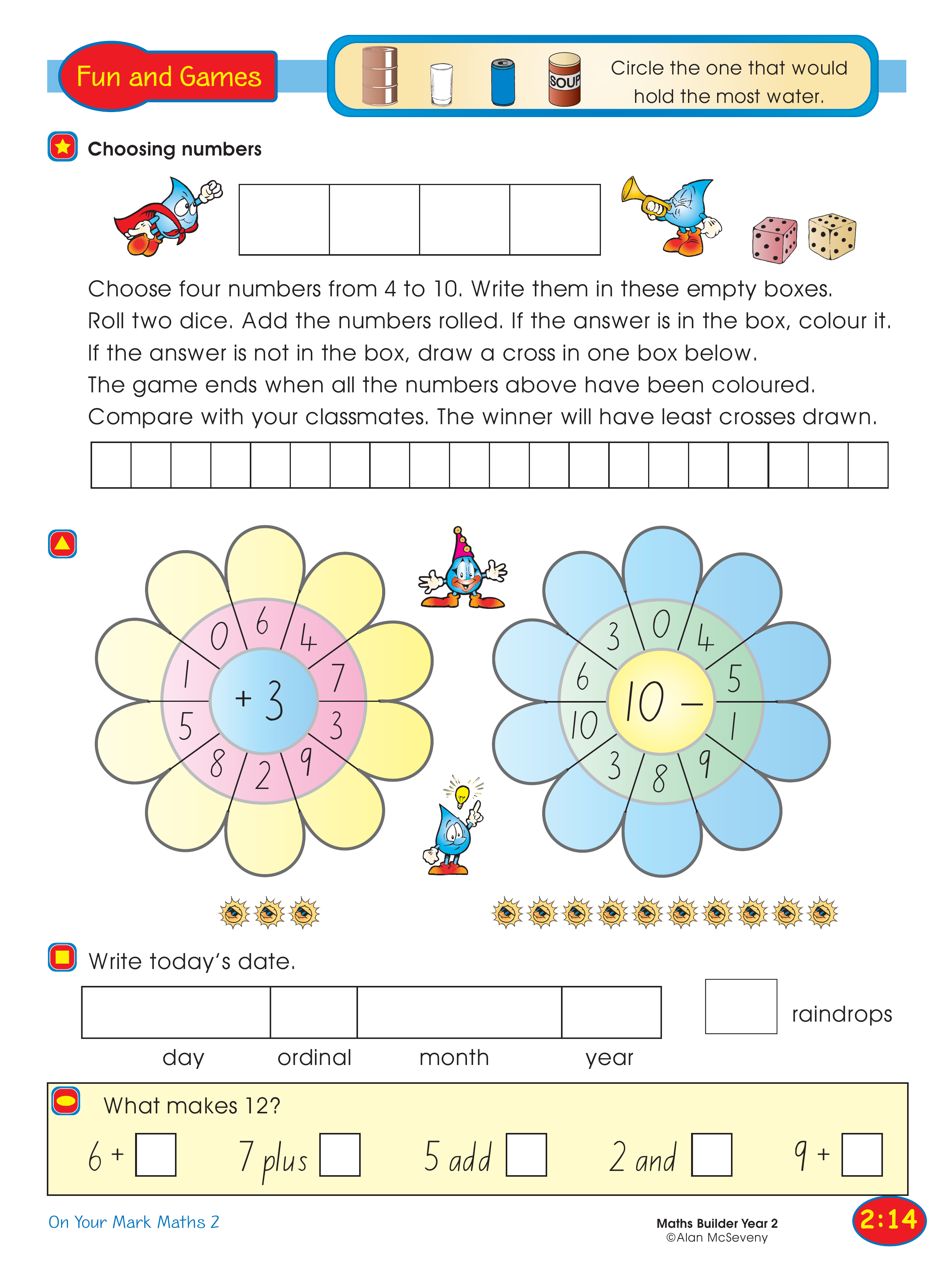 Choosing numbers — worksheet preview