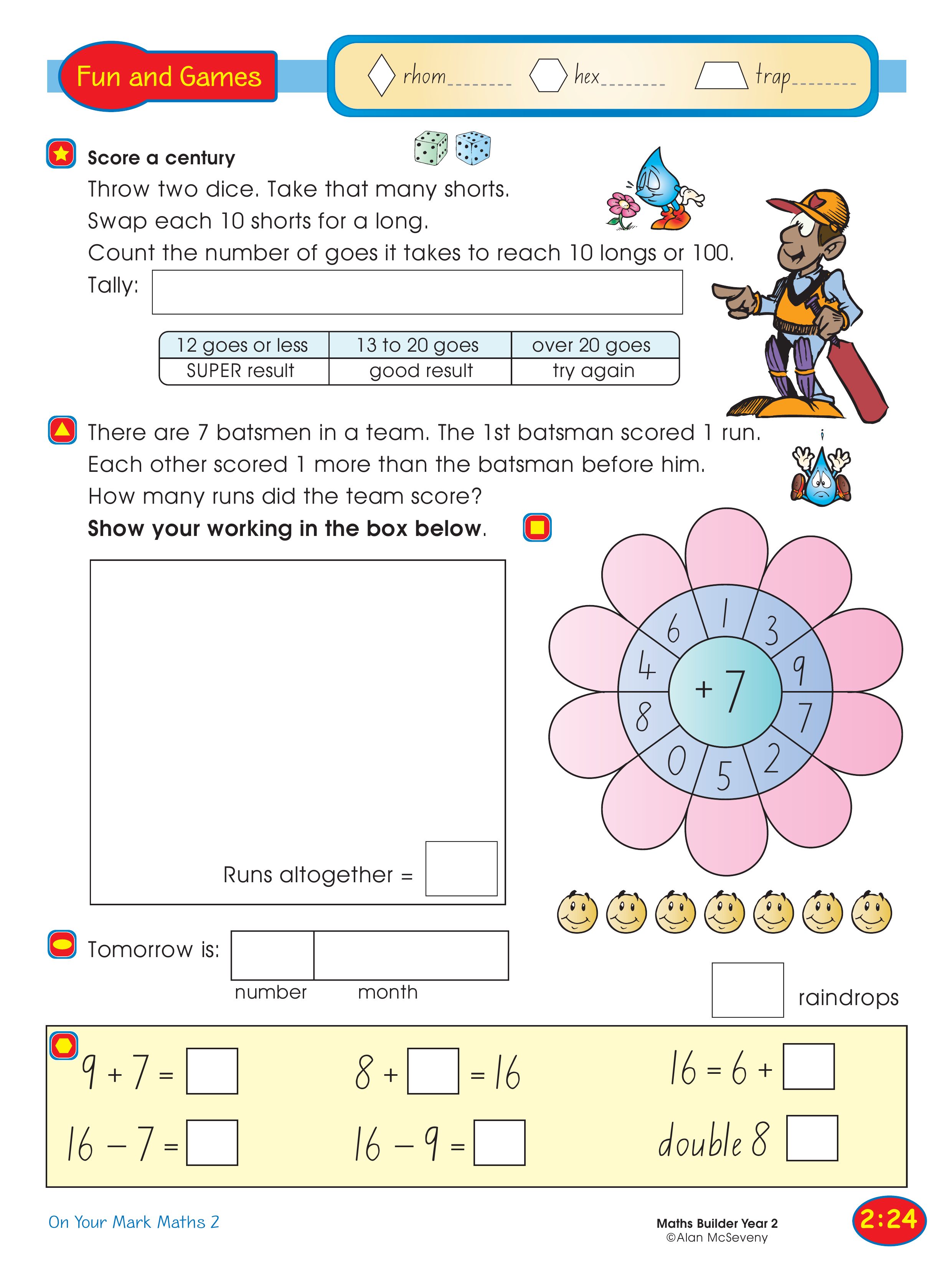 Score a century — worksheet preview
