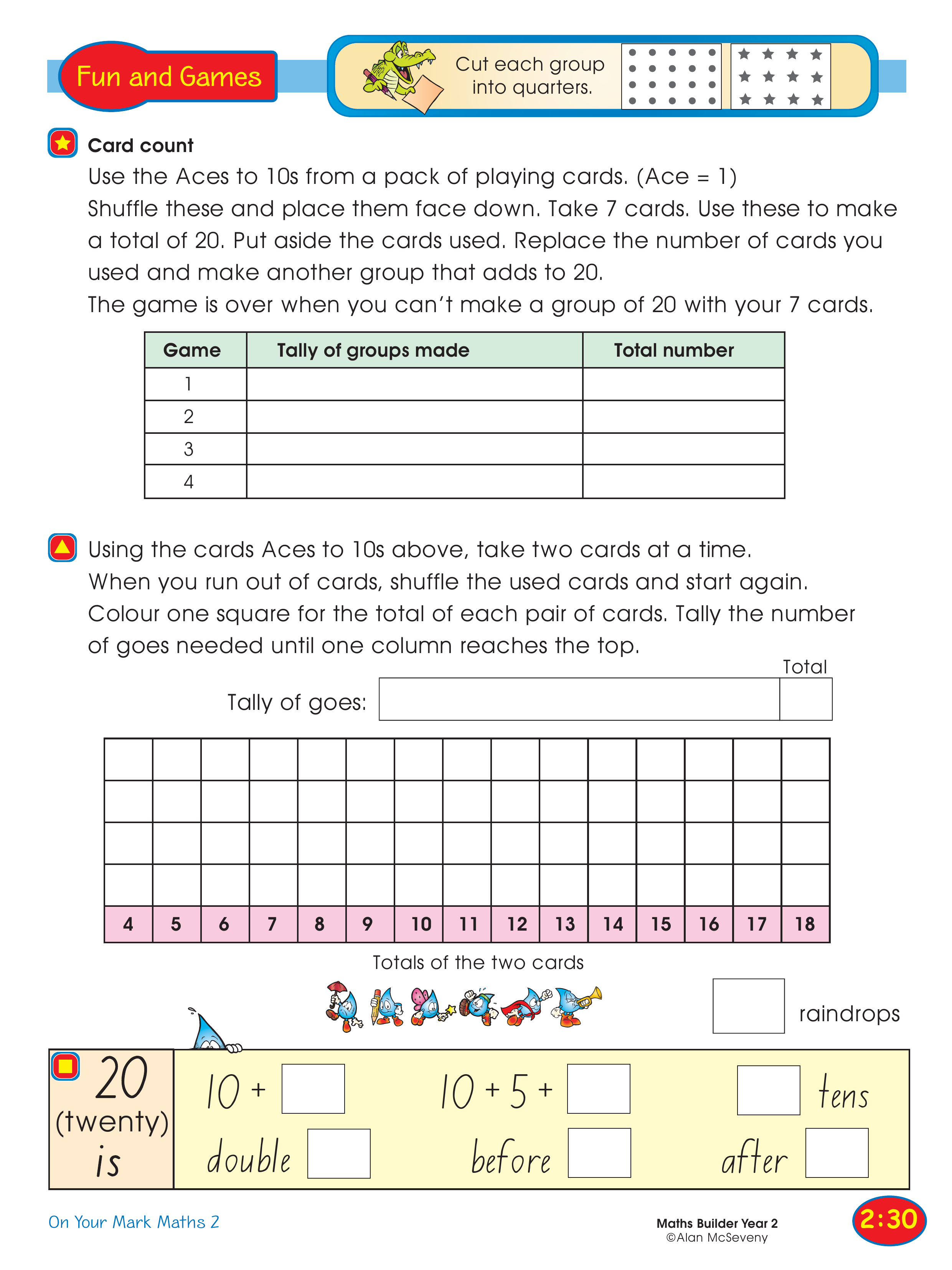 Card count — worksheet preview