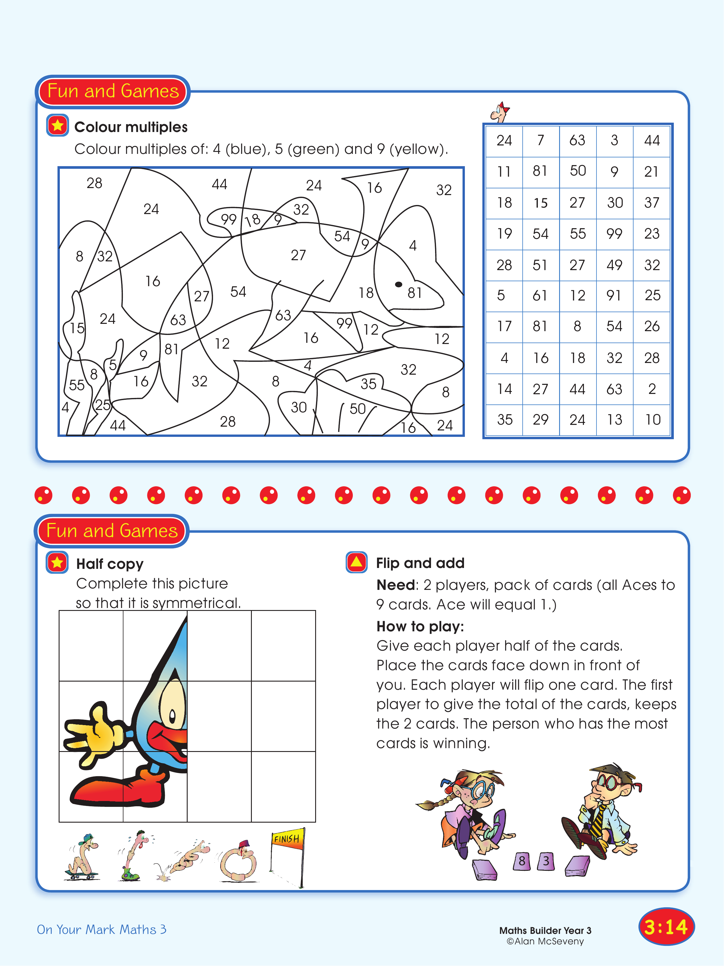 Colouring multiples/Half copy, Flip and add — worksheet preview