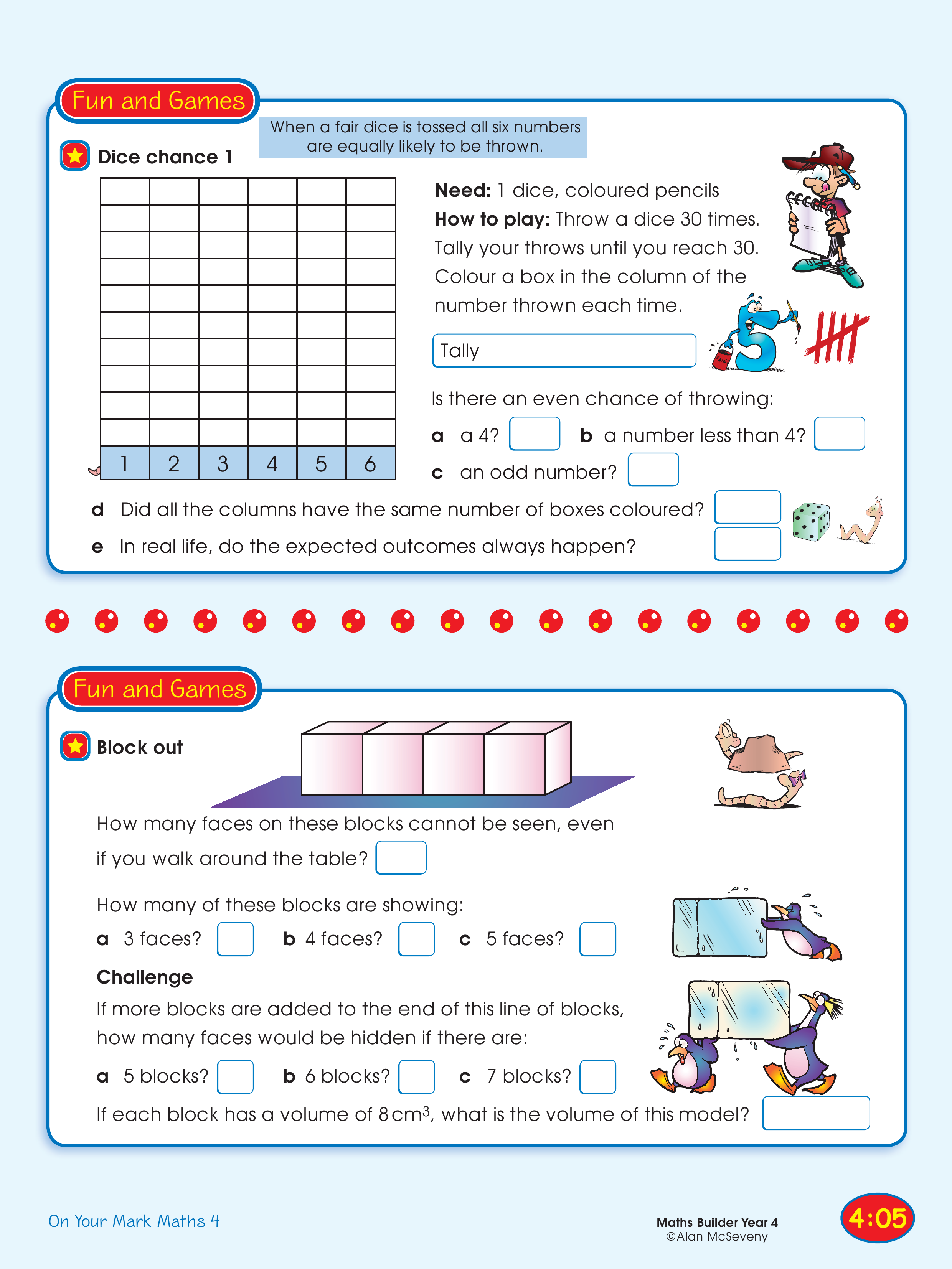 Dice chance 1/Block out — worksheet preview