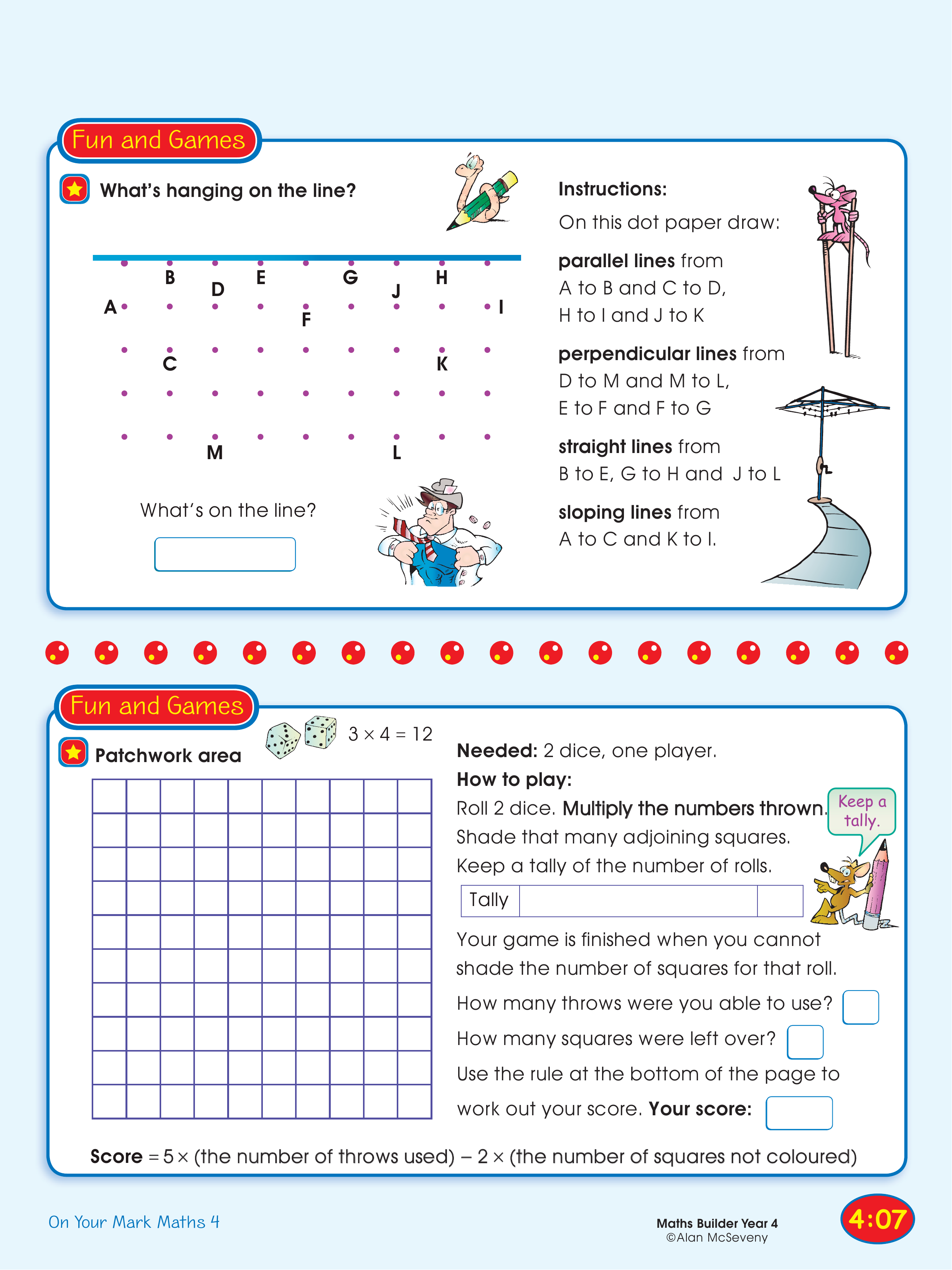 What's hanging on the line?/Patchwork area — worksheet preview