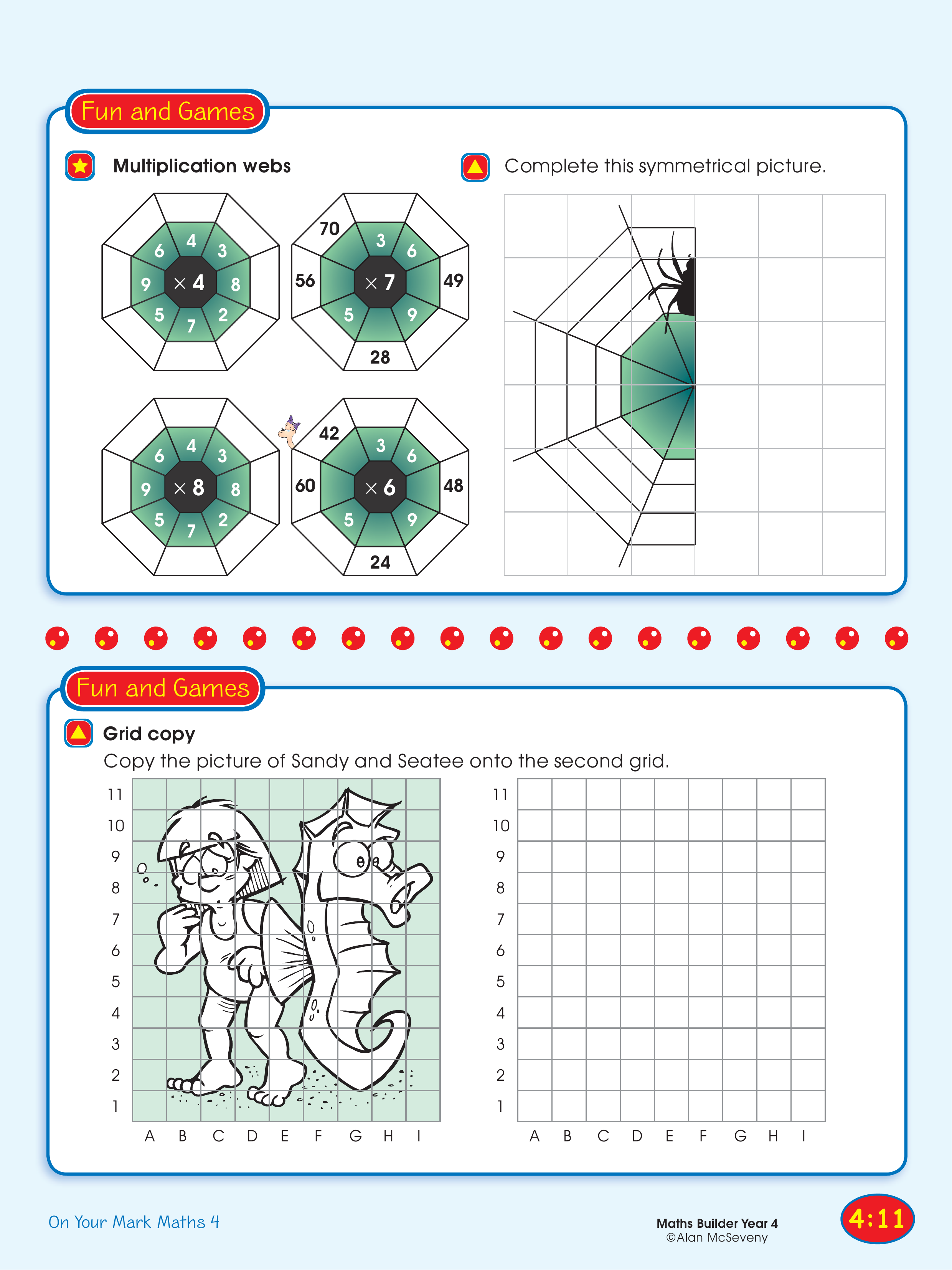 Multiplication webs/Grid copy — worksheet preview