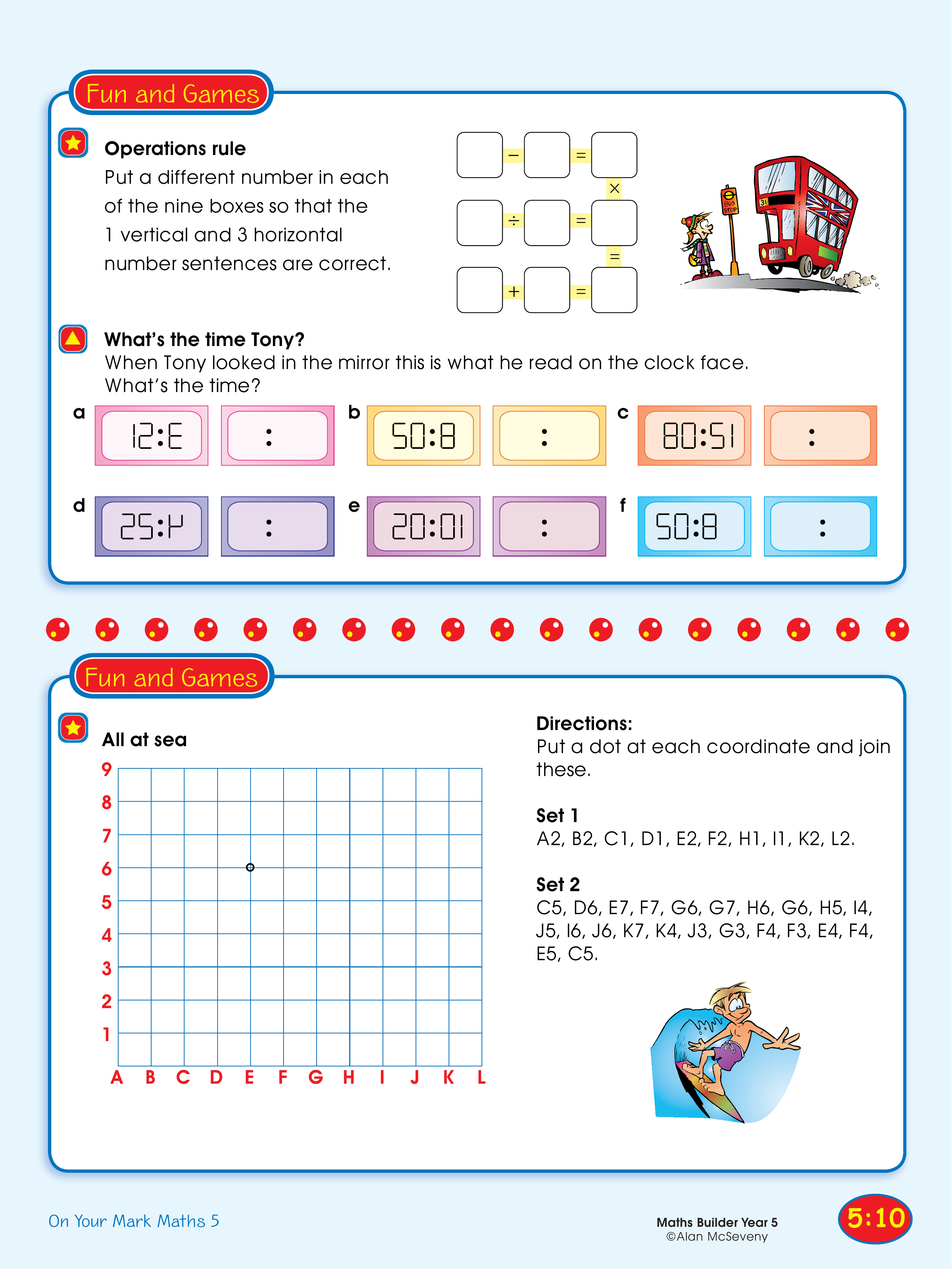Operations rule, What's the time Mr?/All at sea — worksheet preview