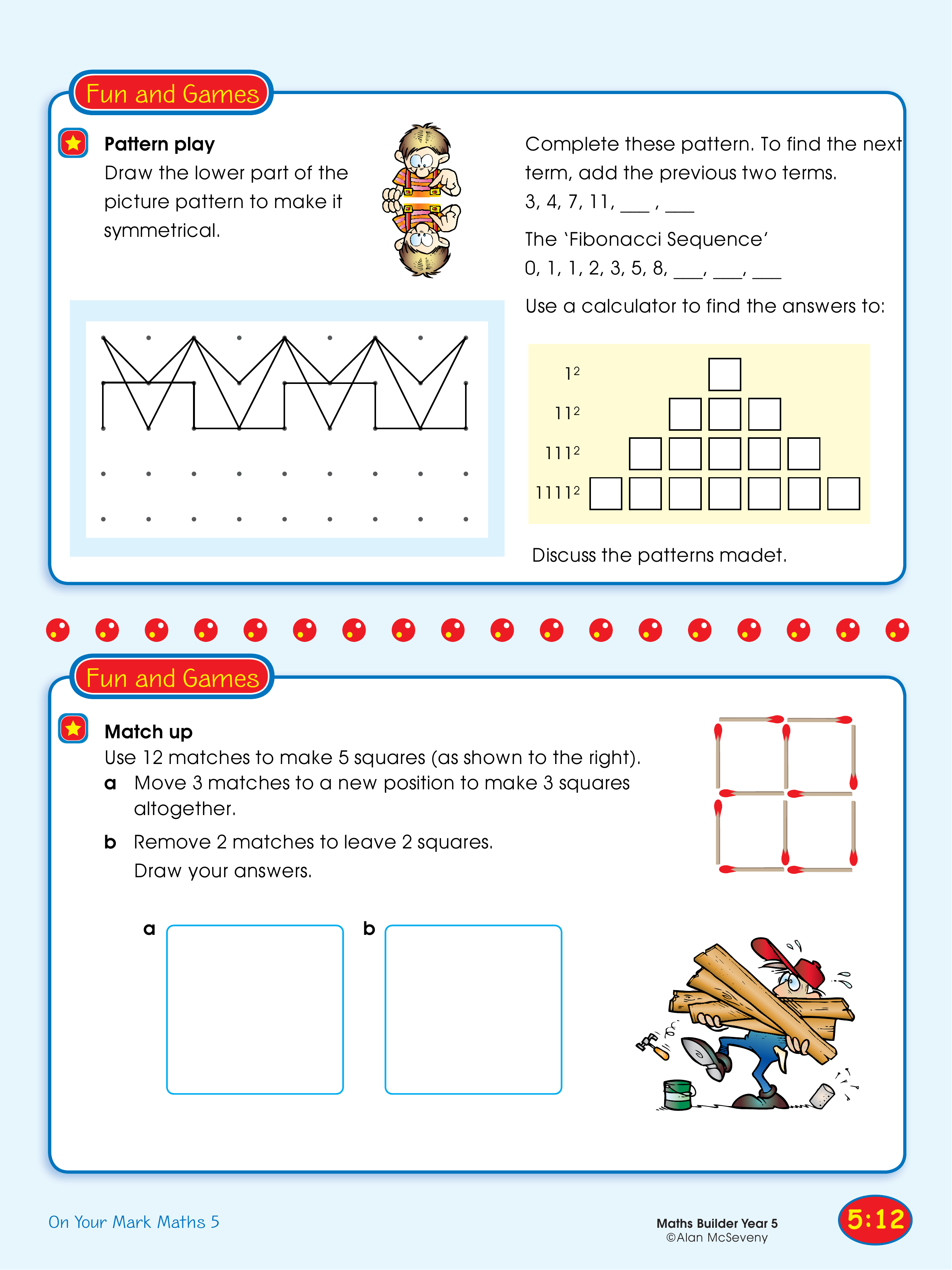 Pattern play/Match up — worksheet preview
