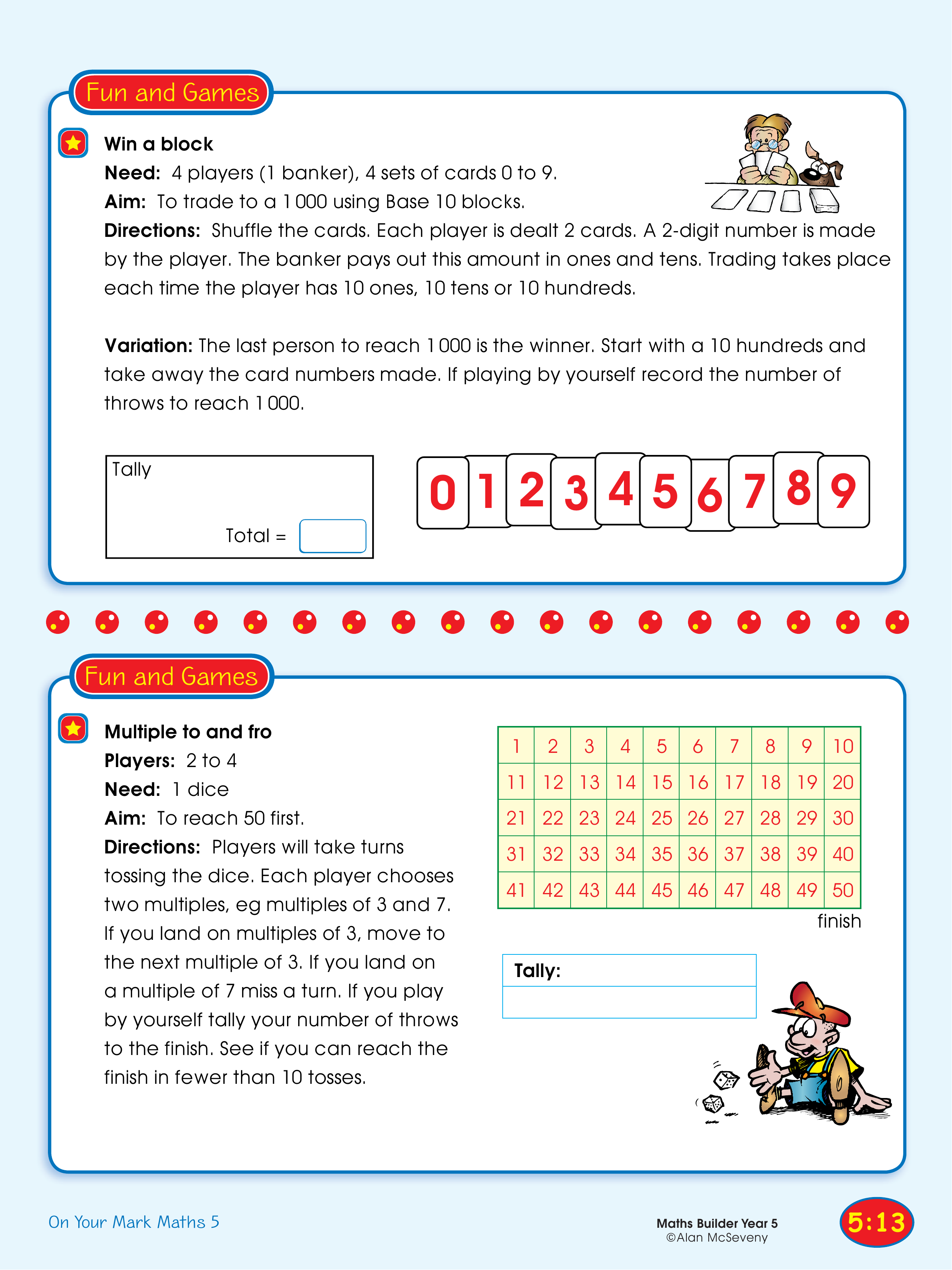 Win a block/Multiple to and fro — worksheet preview