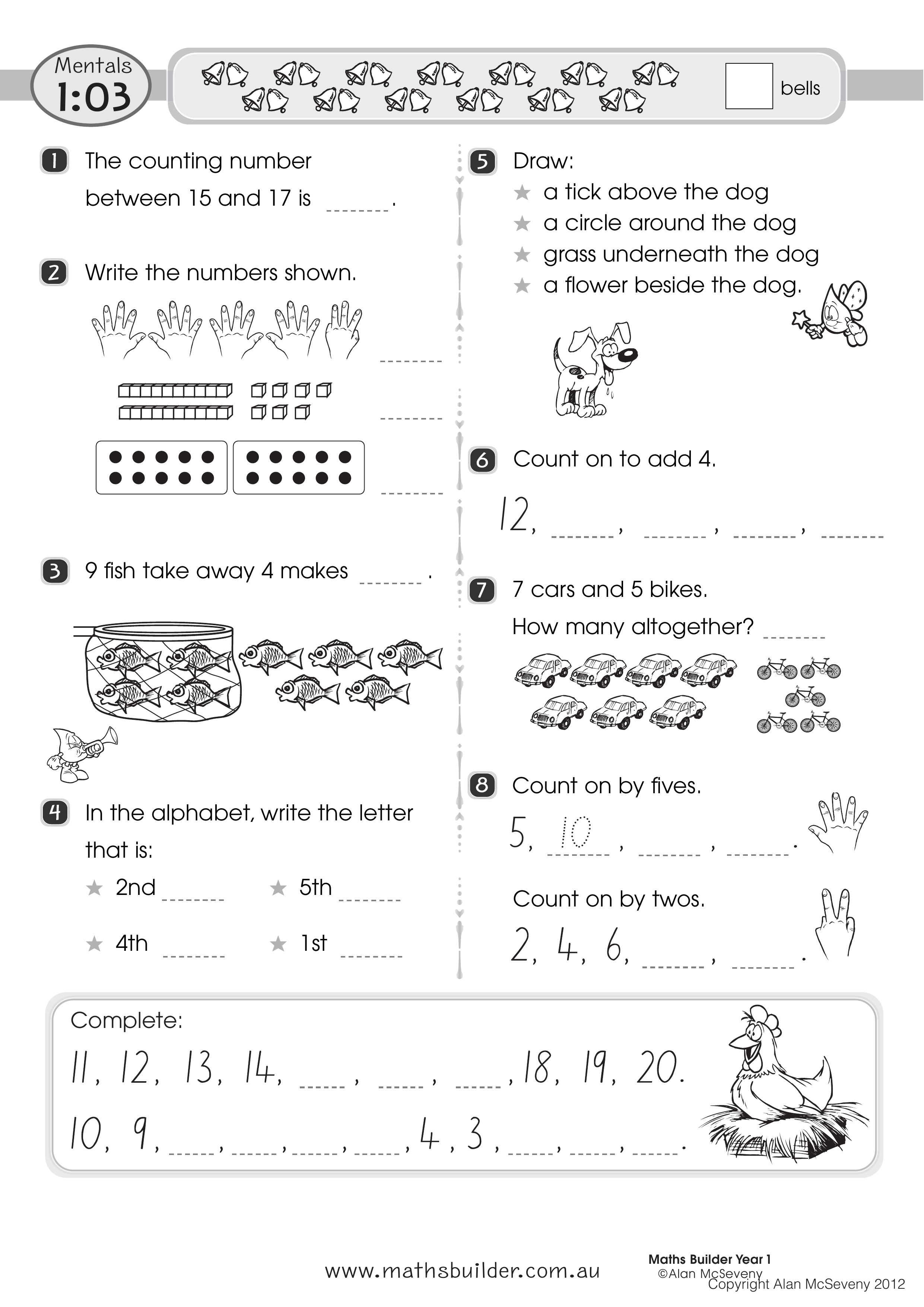 Mentals 1:03 — worksheet preview
