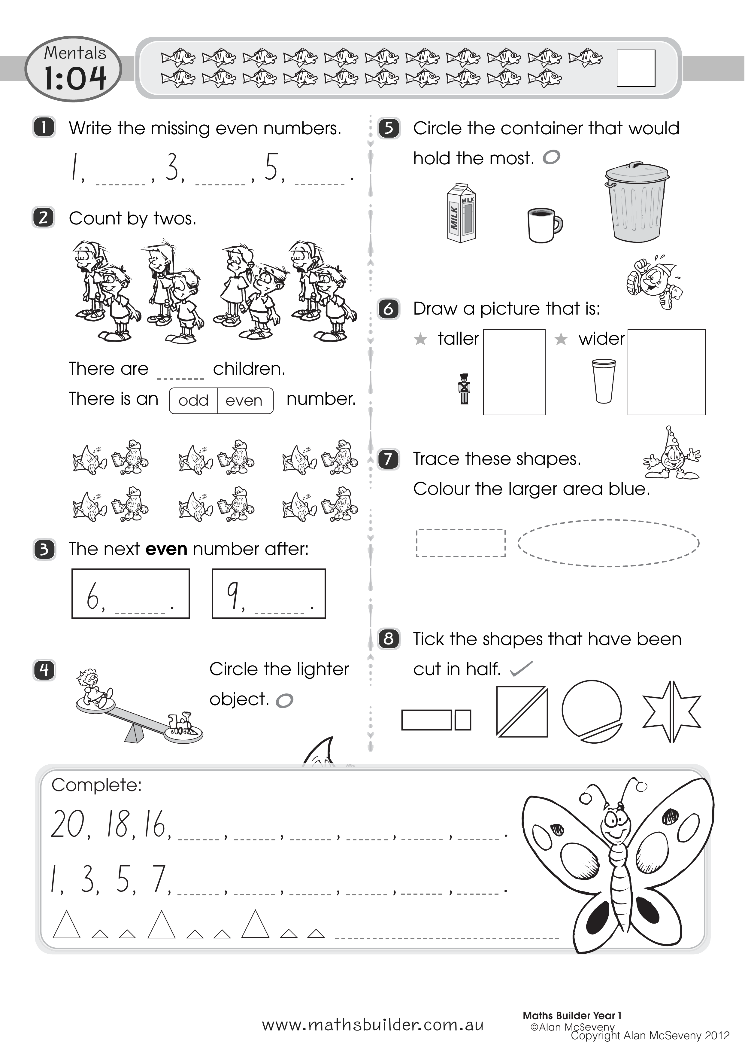 Mentals 1:04 — worksheet preview