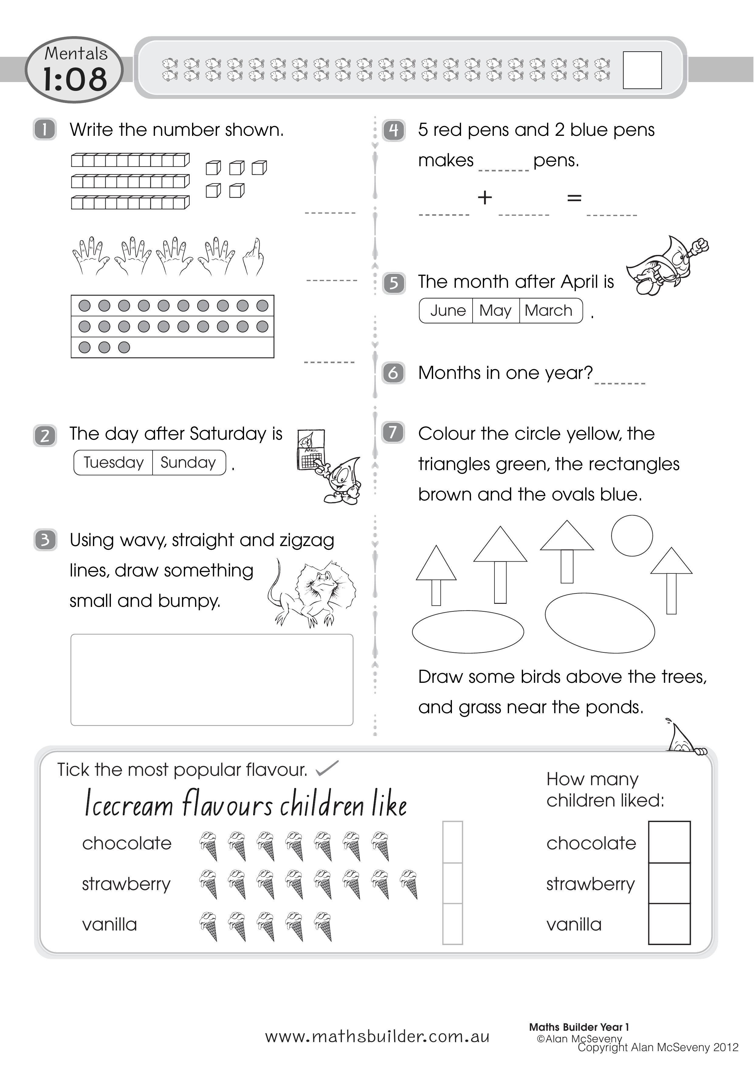 Mentals 1:08 — worksheet preview