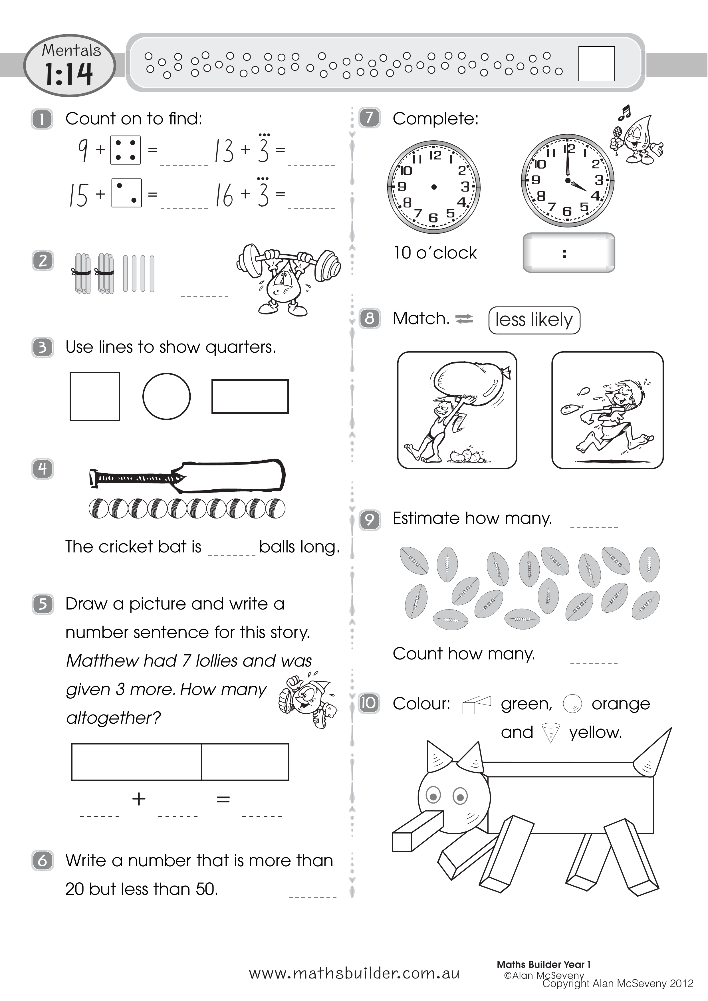 Mentals 1:14 — worksheet preview