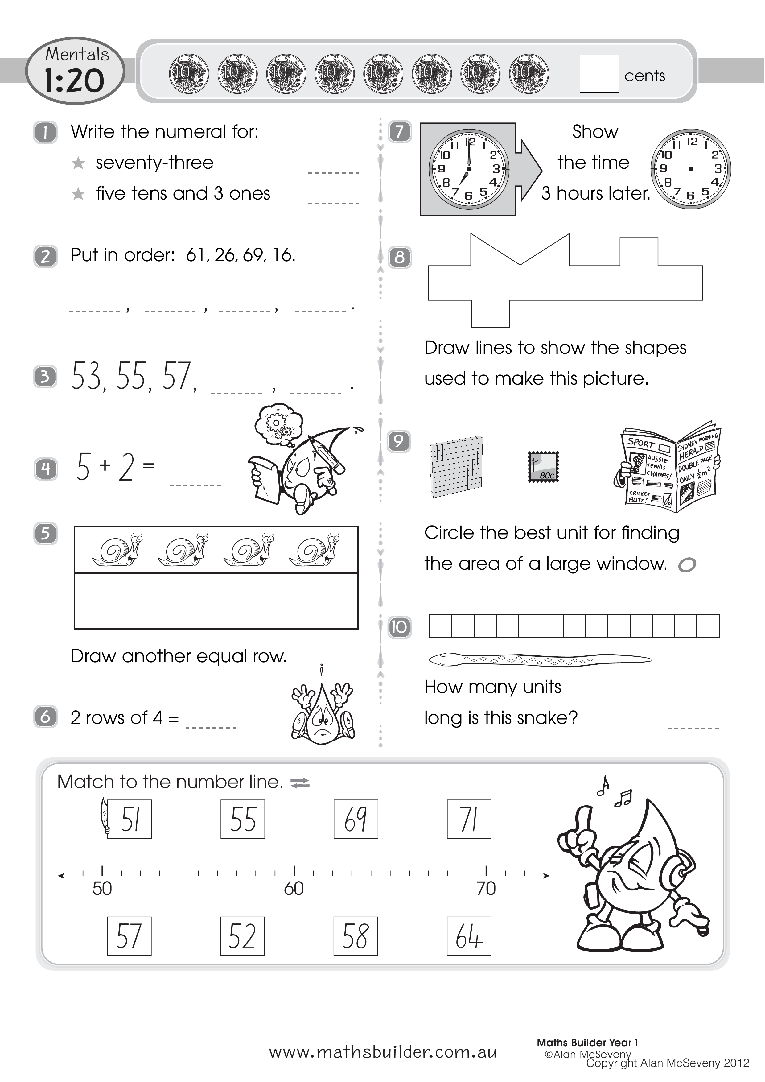 Mentals 1:20 — worksheet preview