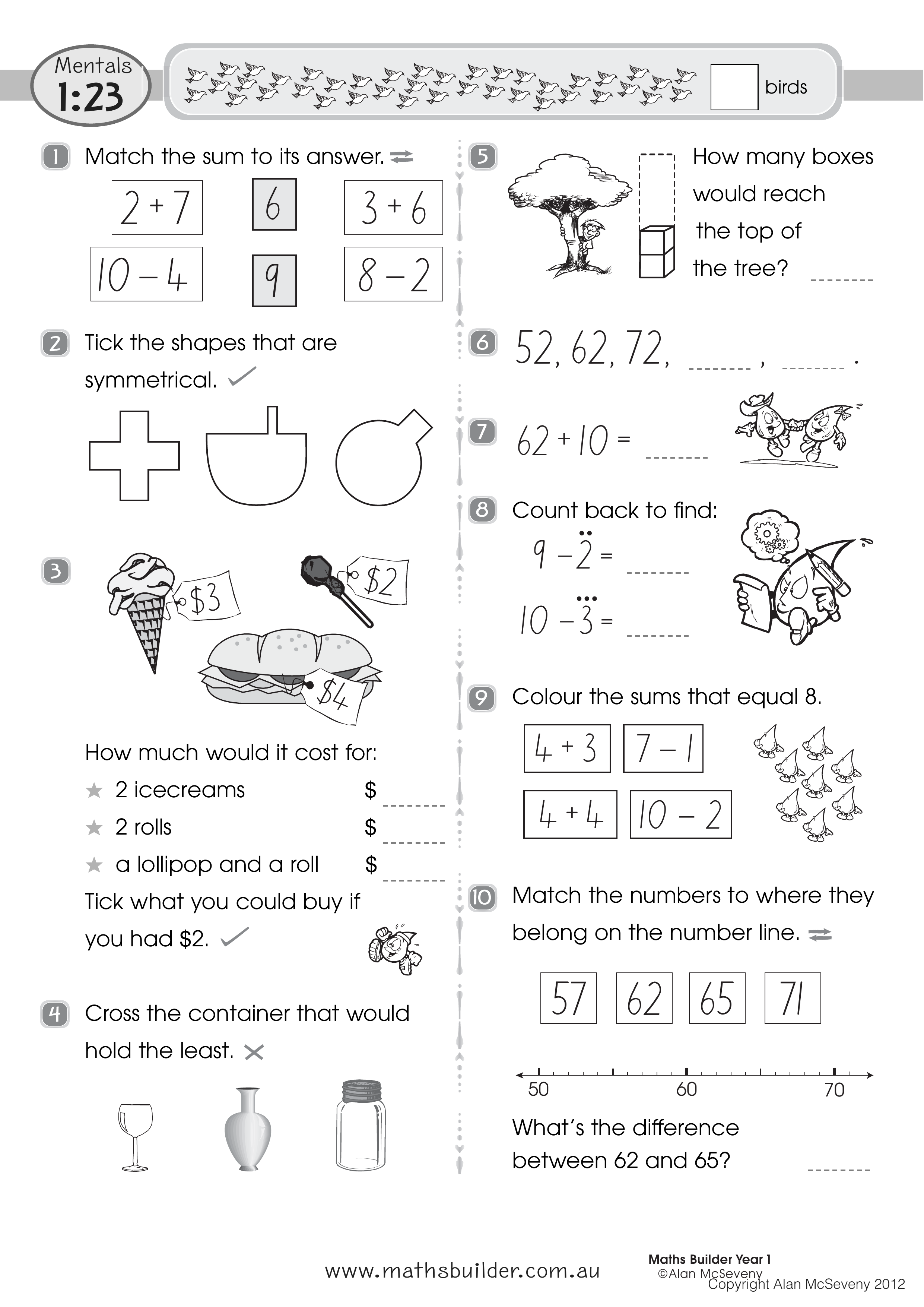 Mentals 1:23 — worksheet preview