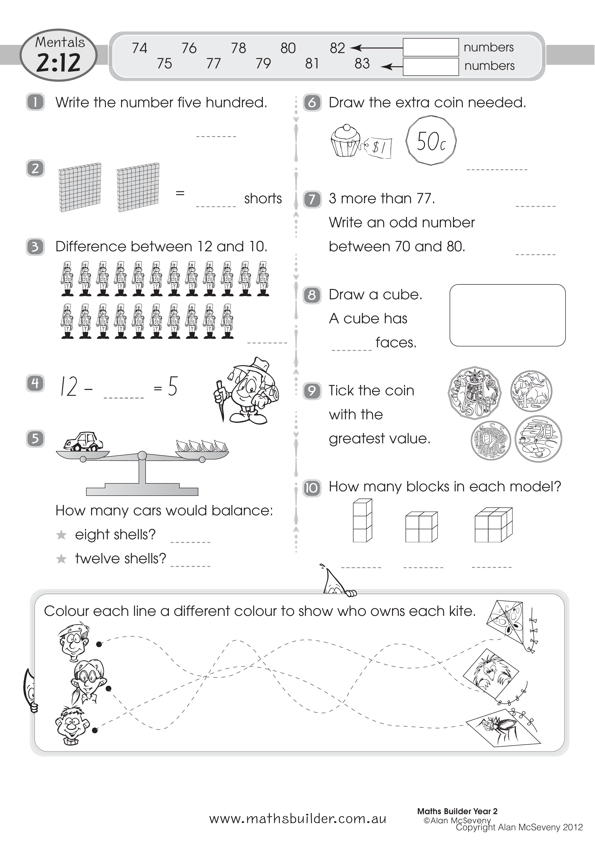 Mentals 2:12 — worksheet preview
