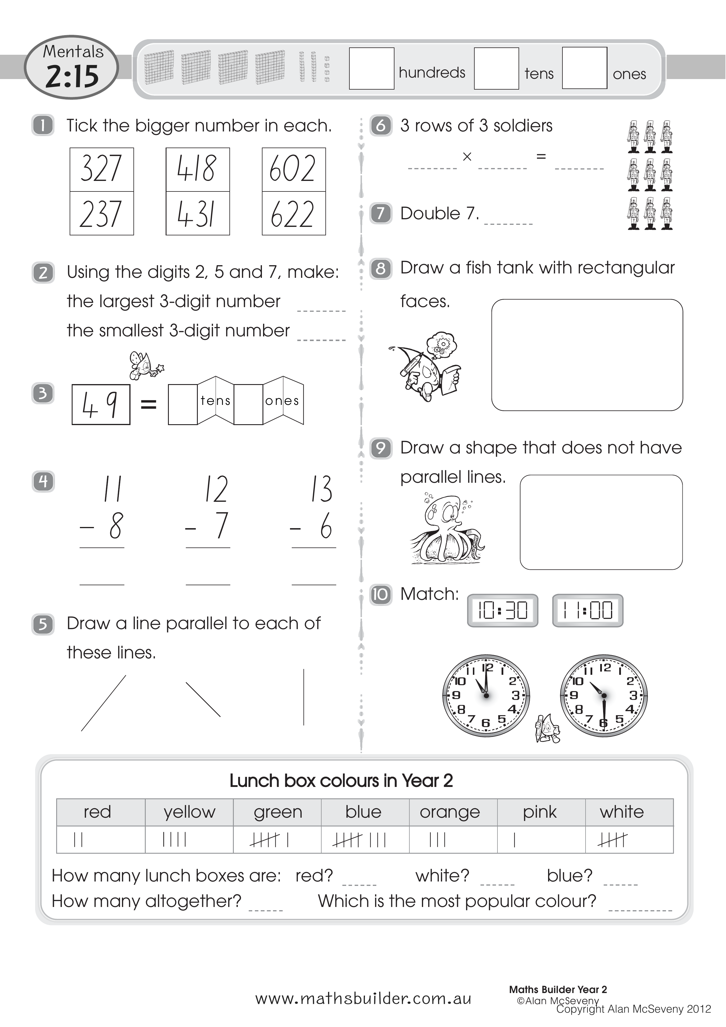 Mentals 2:15 — worksheet preview