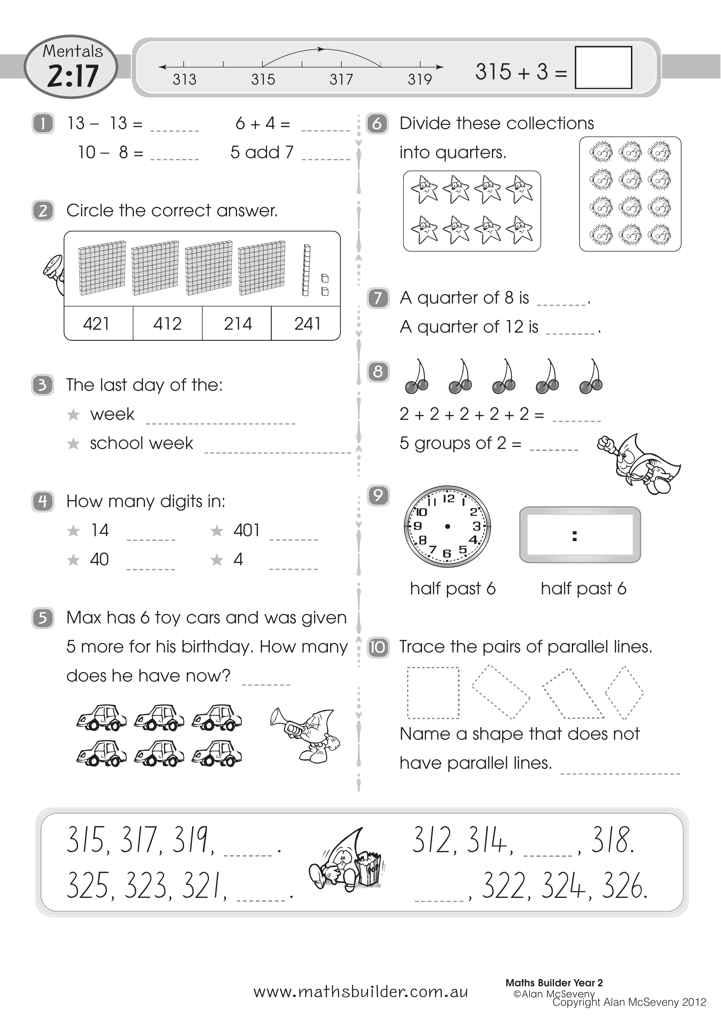 Mentals 2:17 — worksheet preview
