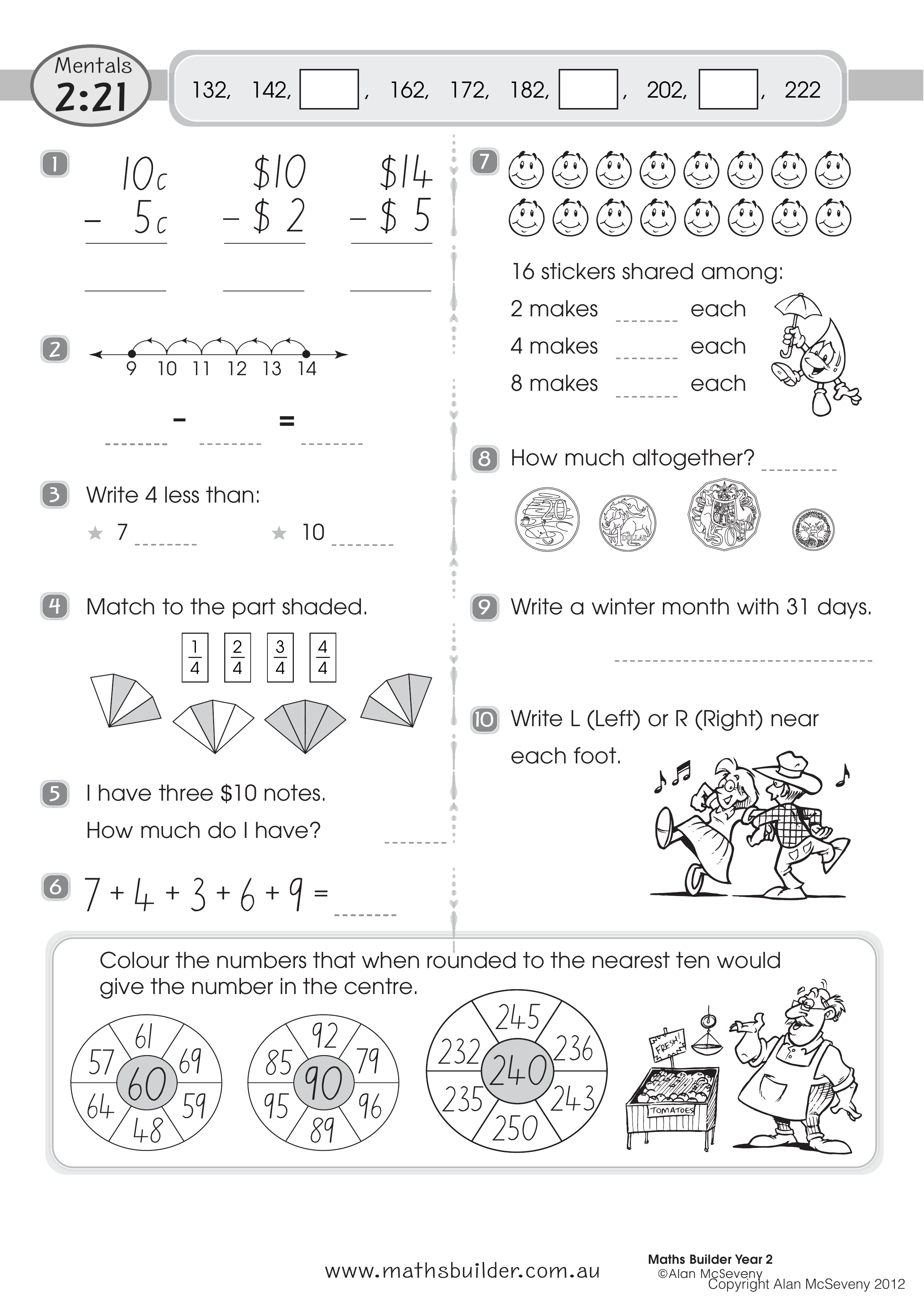 Mentals 2:21 — worksheet preview