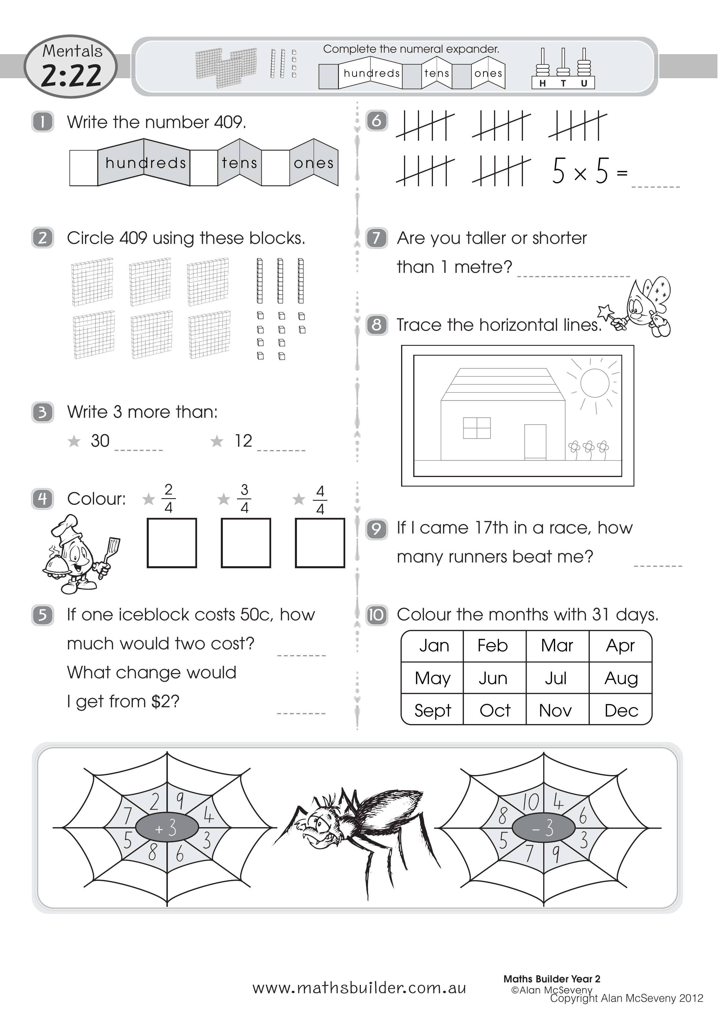 Mentals 2:22 — worksheet preview
