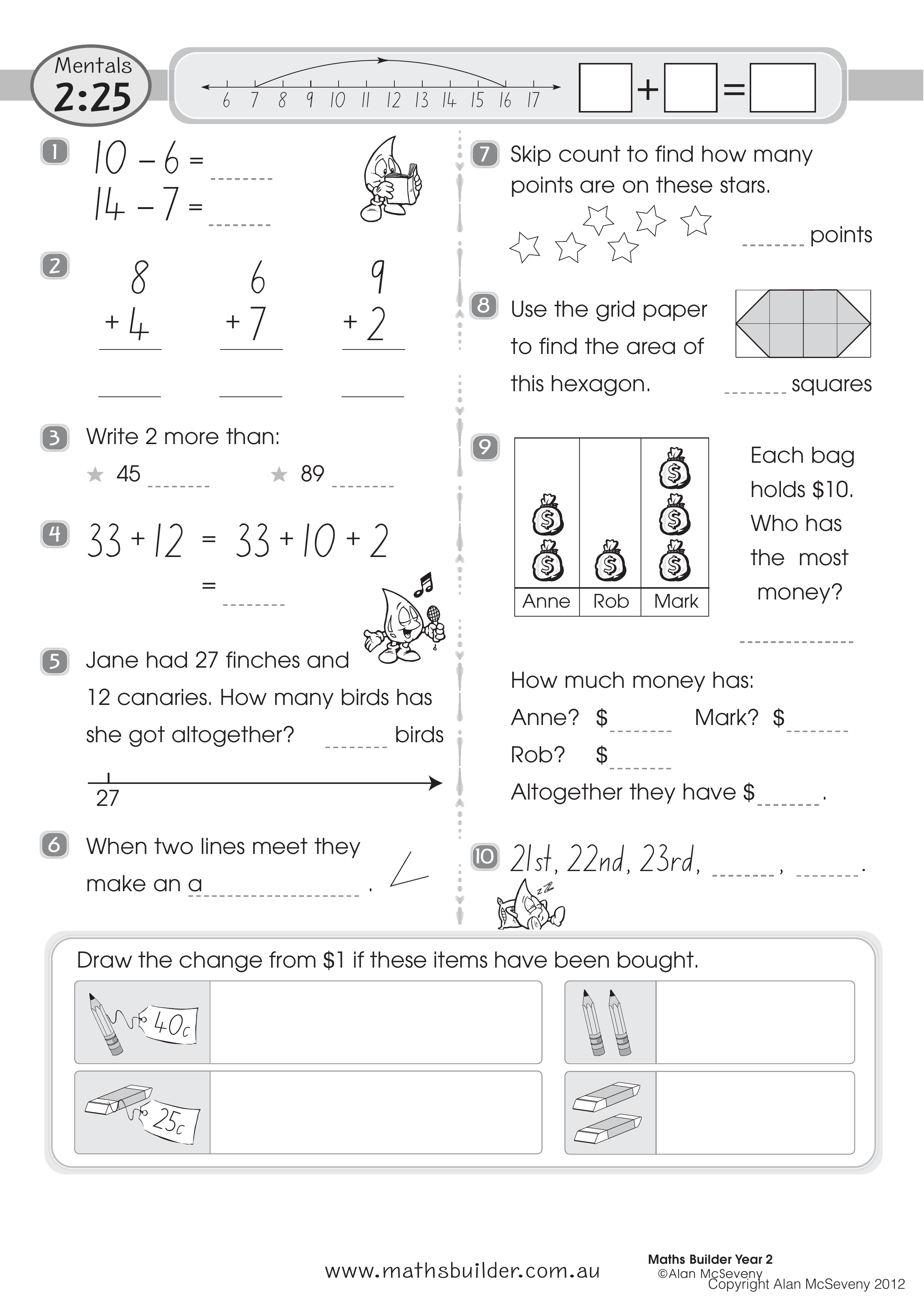 Mentals 2:25 — worksheet preview