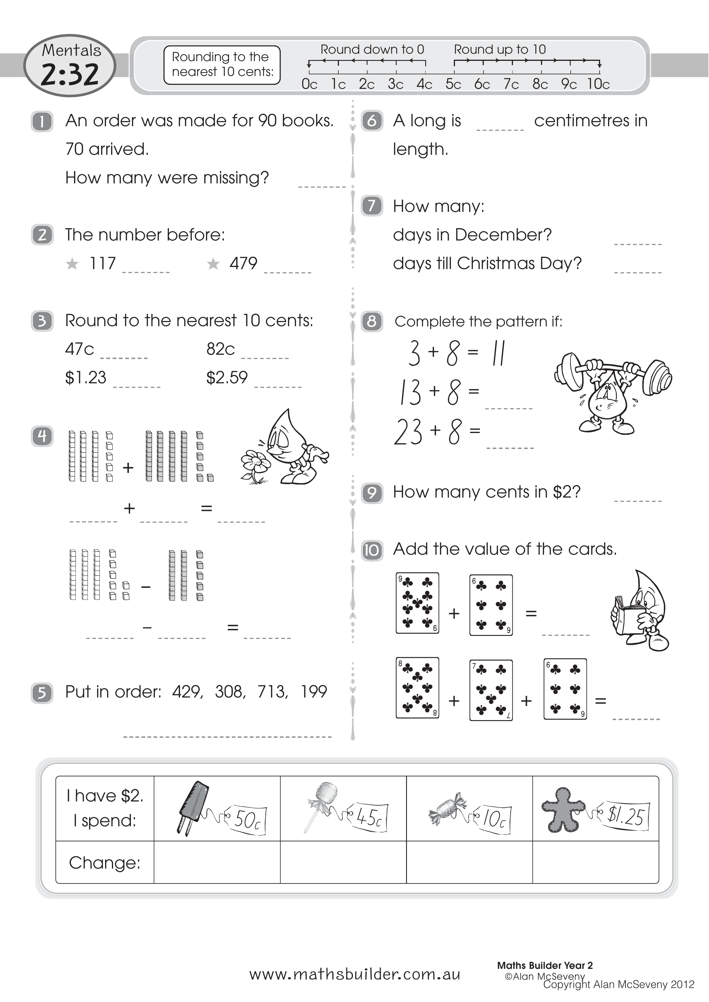 Mentals 2:32 — worksheet preview