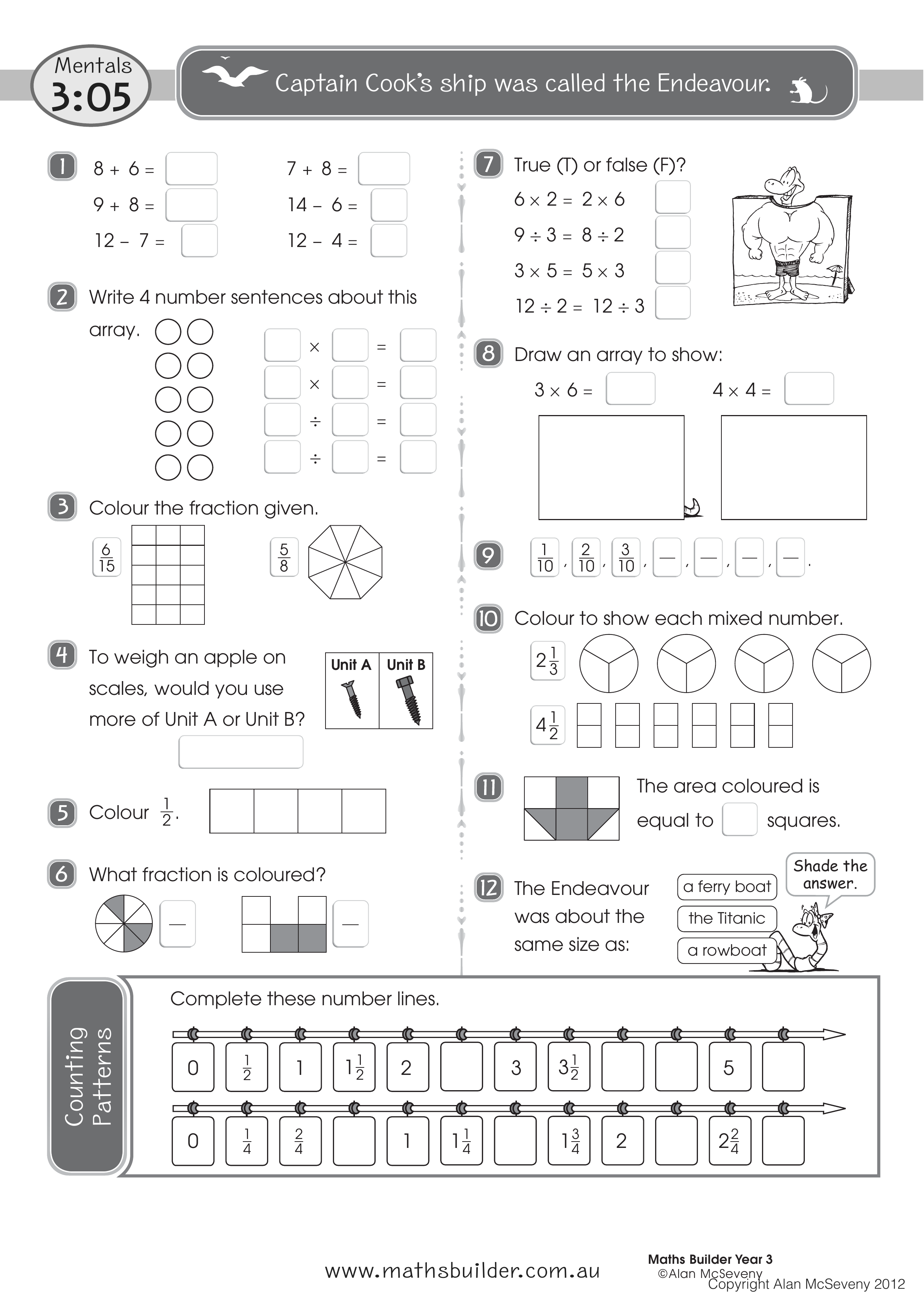 Mentals 3:05 — worksheet preview