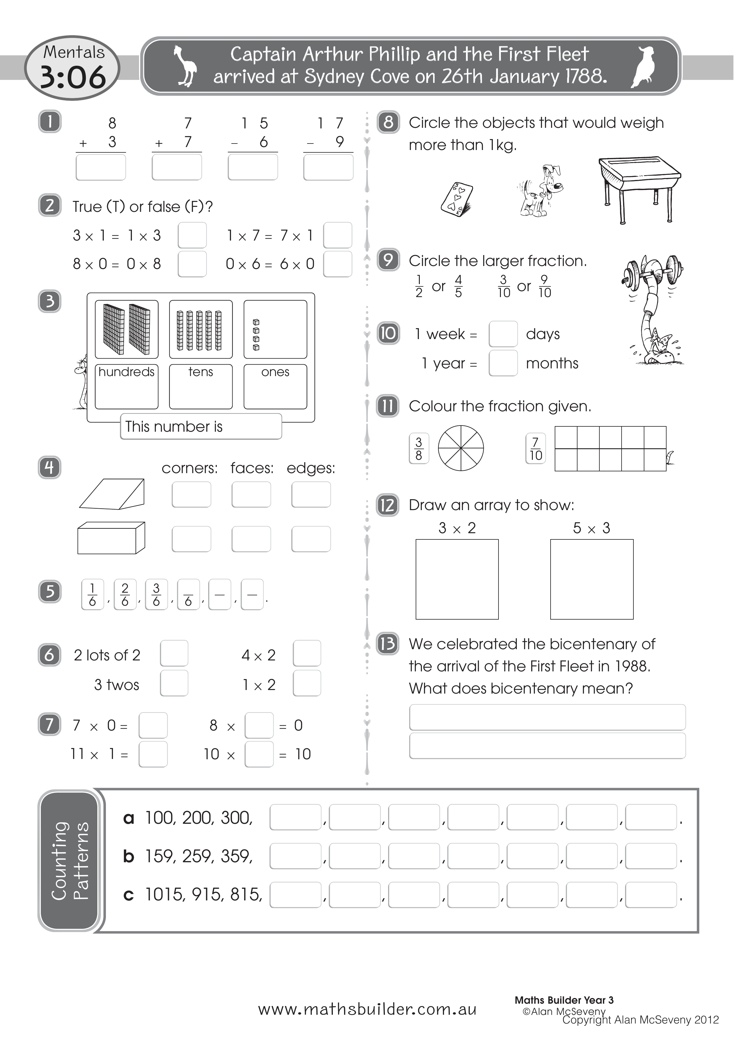Mentals 3:06 — worksheet preview