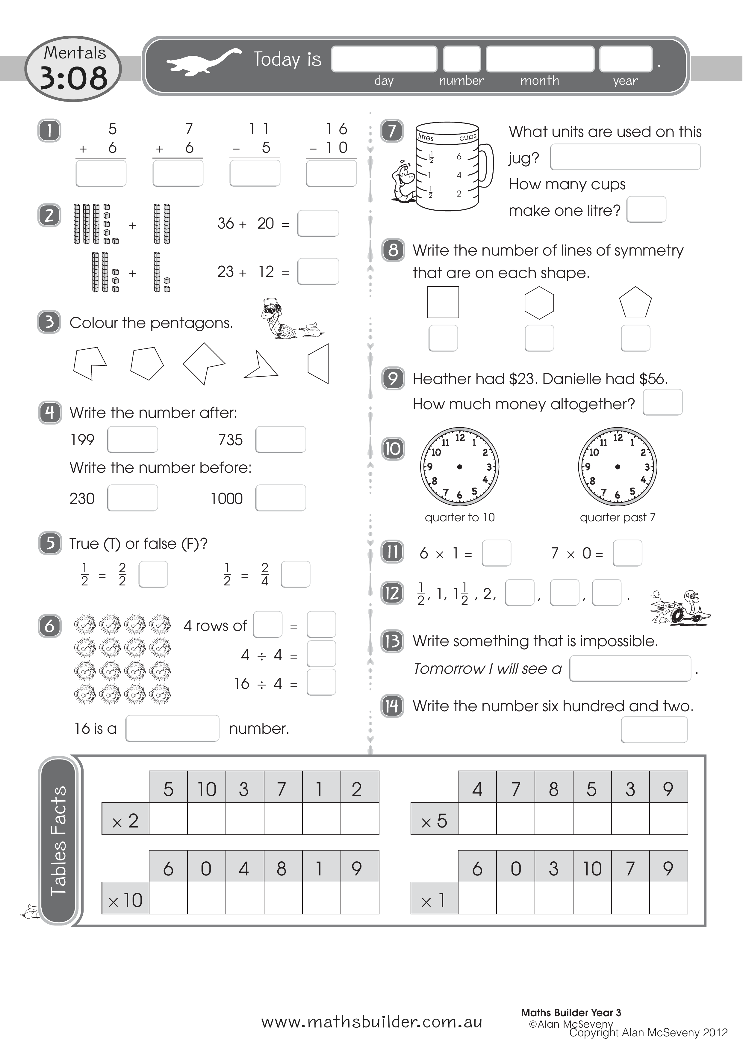 Mentals 3:08 — worksheet preview
