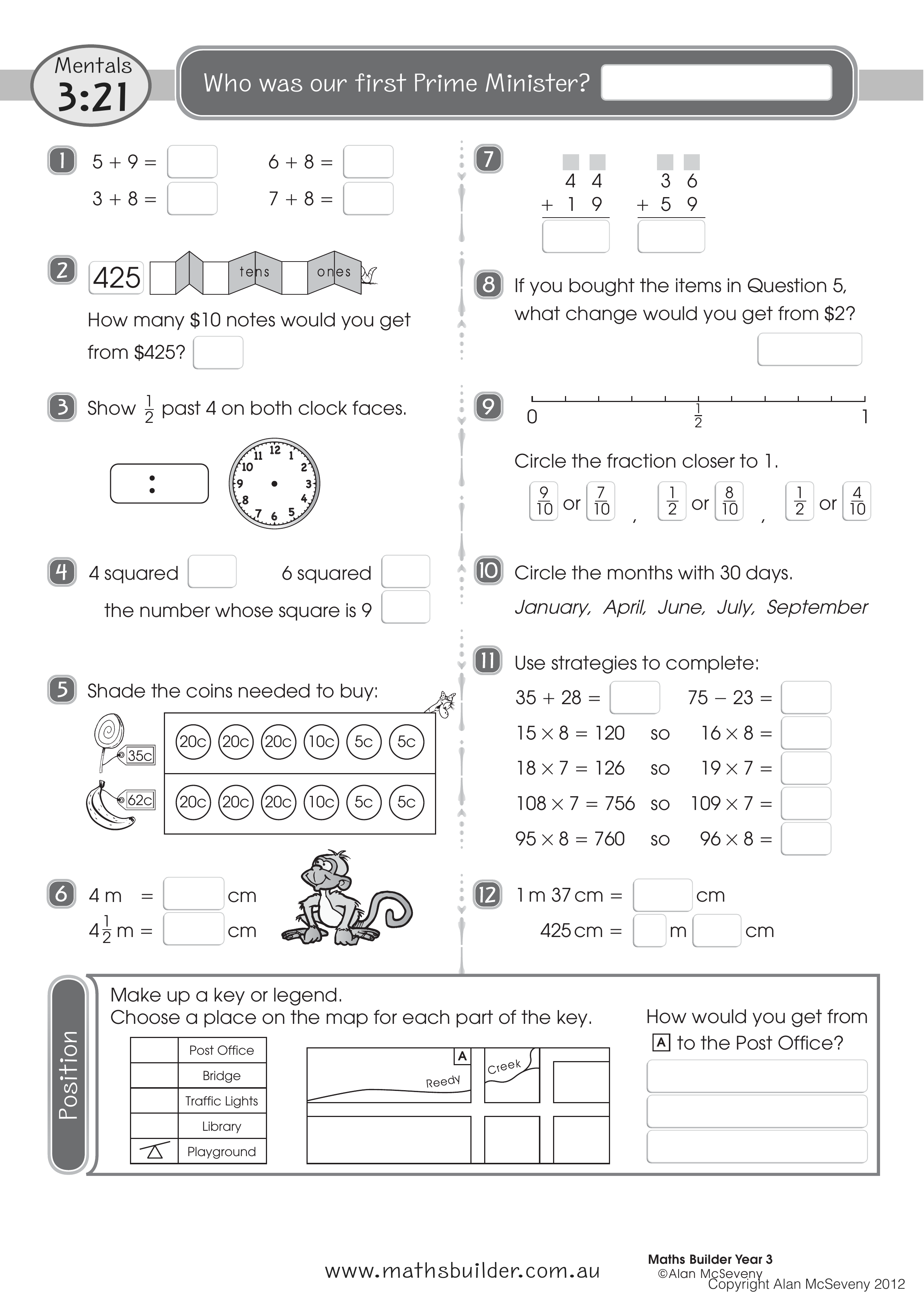 Mentals 3:21 — worksheet preview