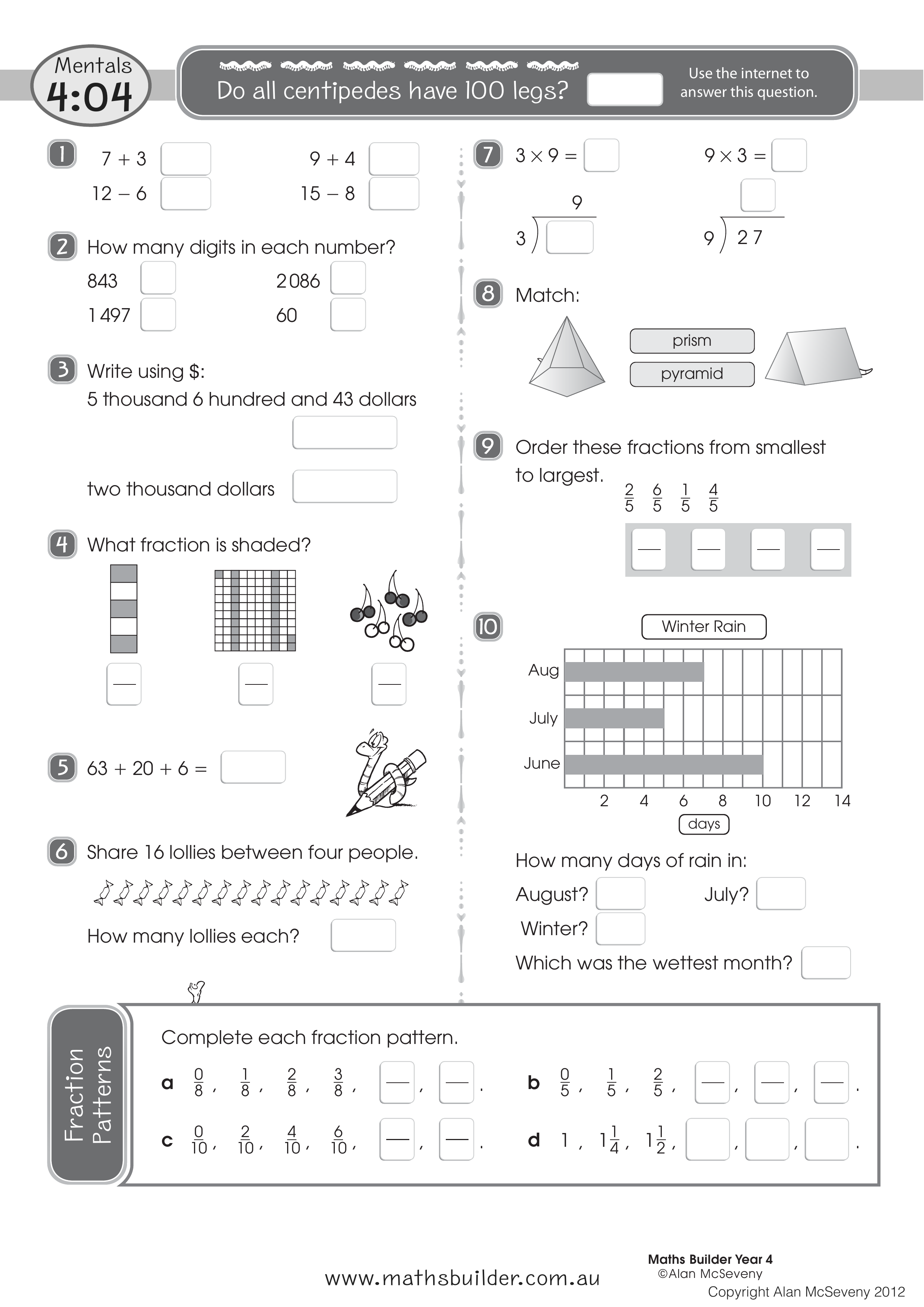 Mentals 4:04 — worksheet preview