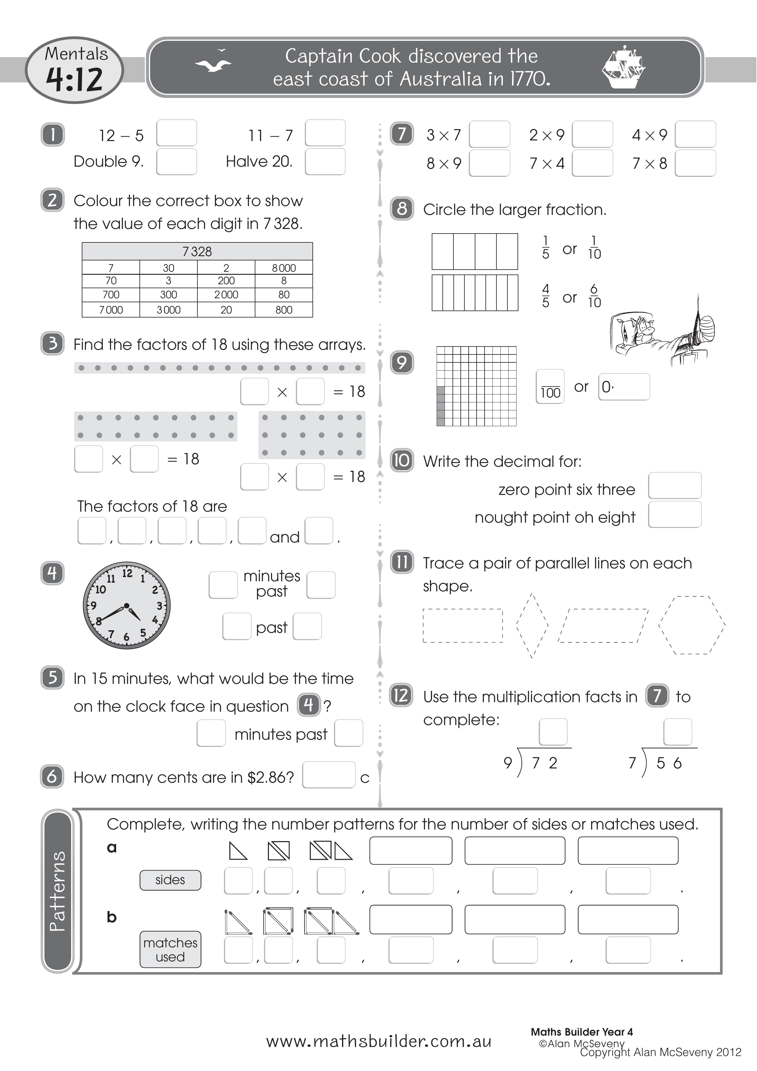 Mentals 4:12 — worksheet preview