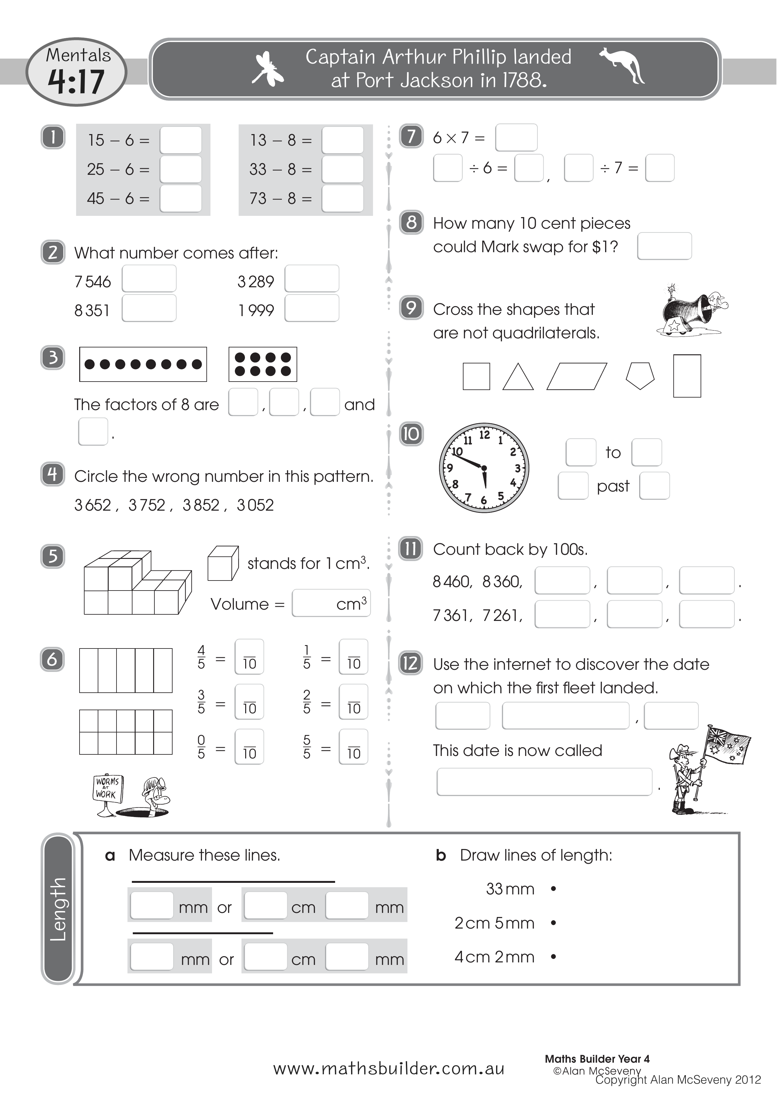Mentals 4:17 — worksheet preview