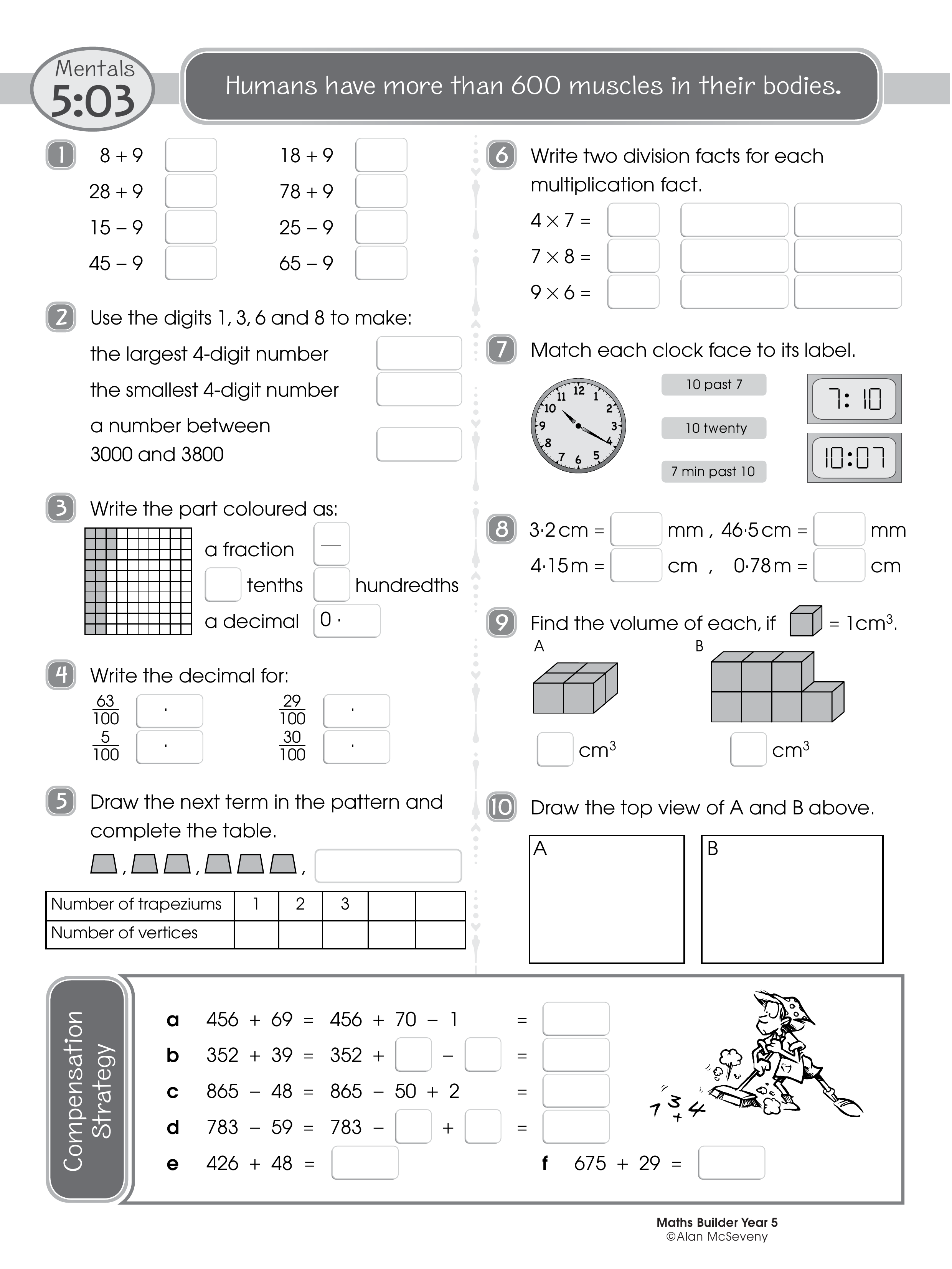 Mentals 5:03 — worksheet preview