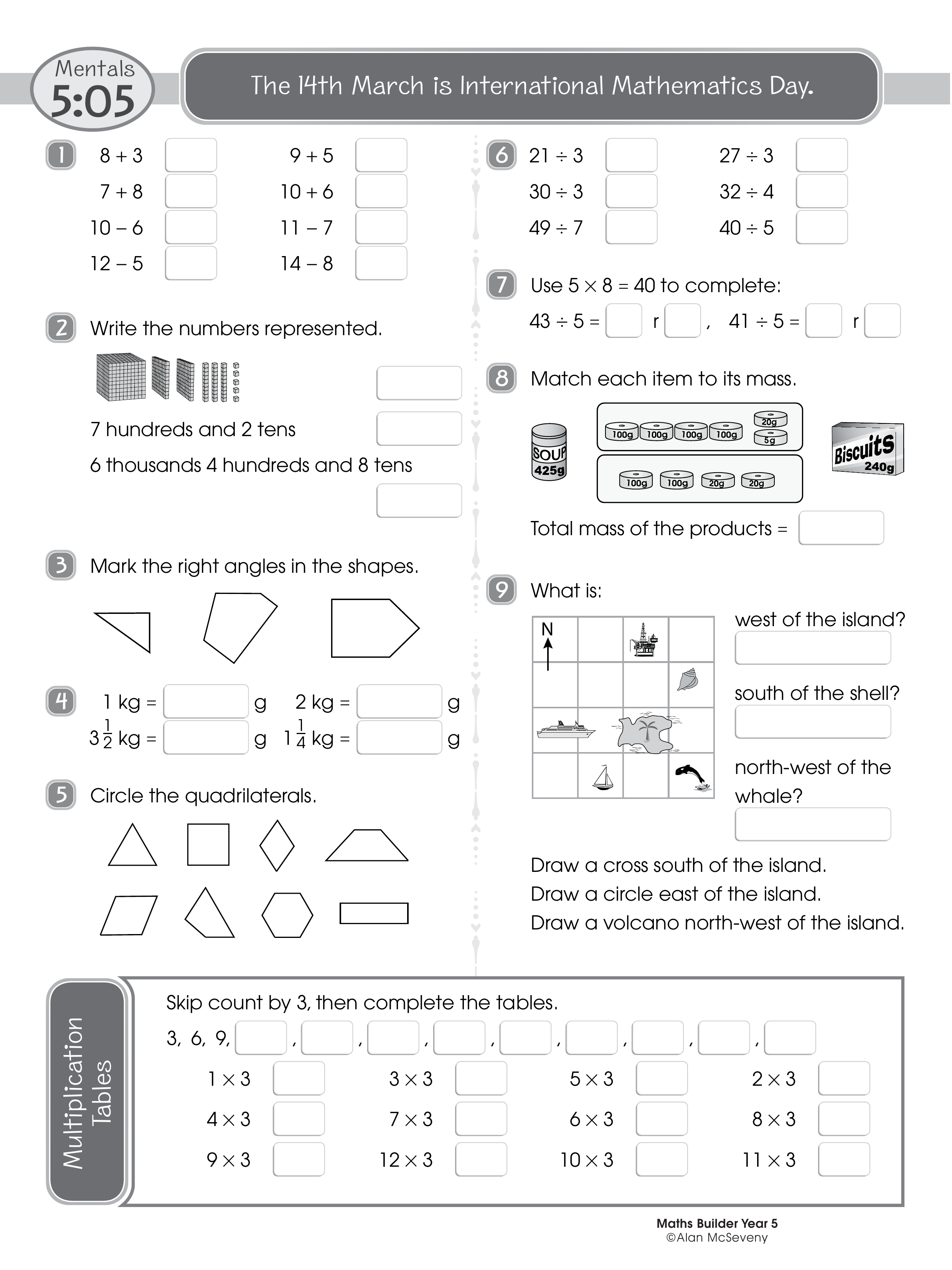 Mentals 5:05 — worksheet preview