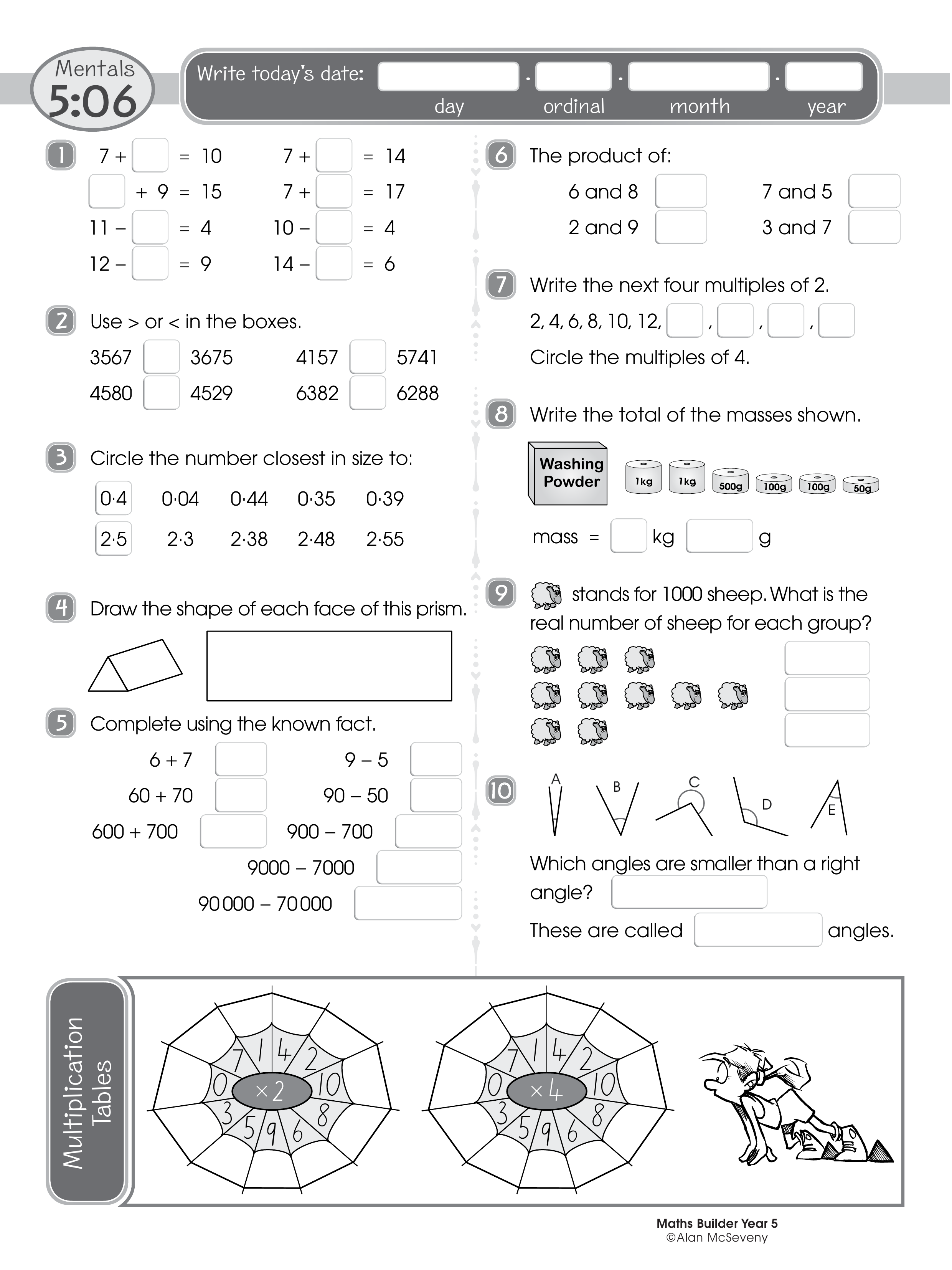 Mentals 5:06 — worksheet preview
