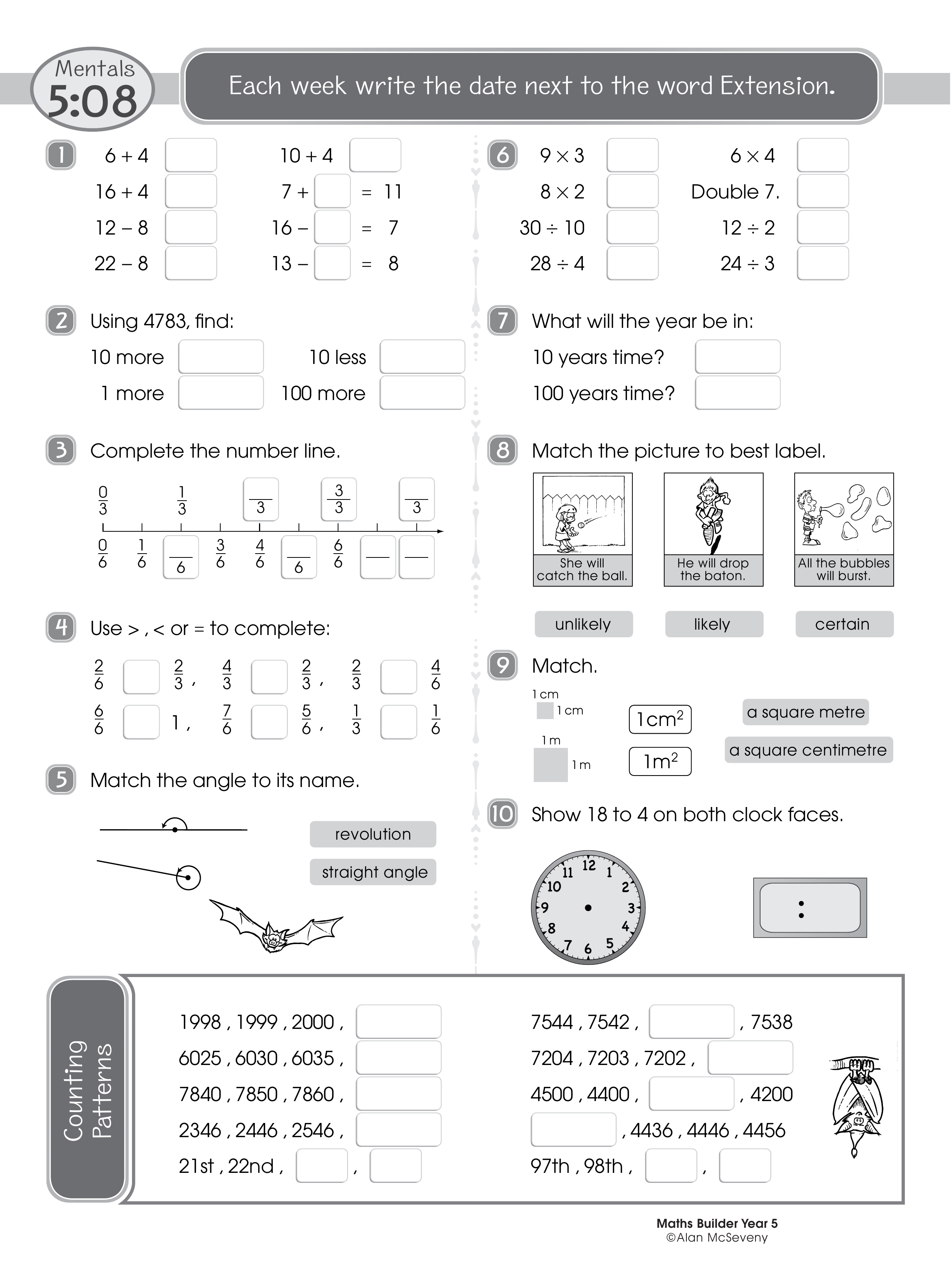 Mentals 5:08 — worksheet preview
