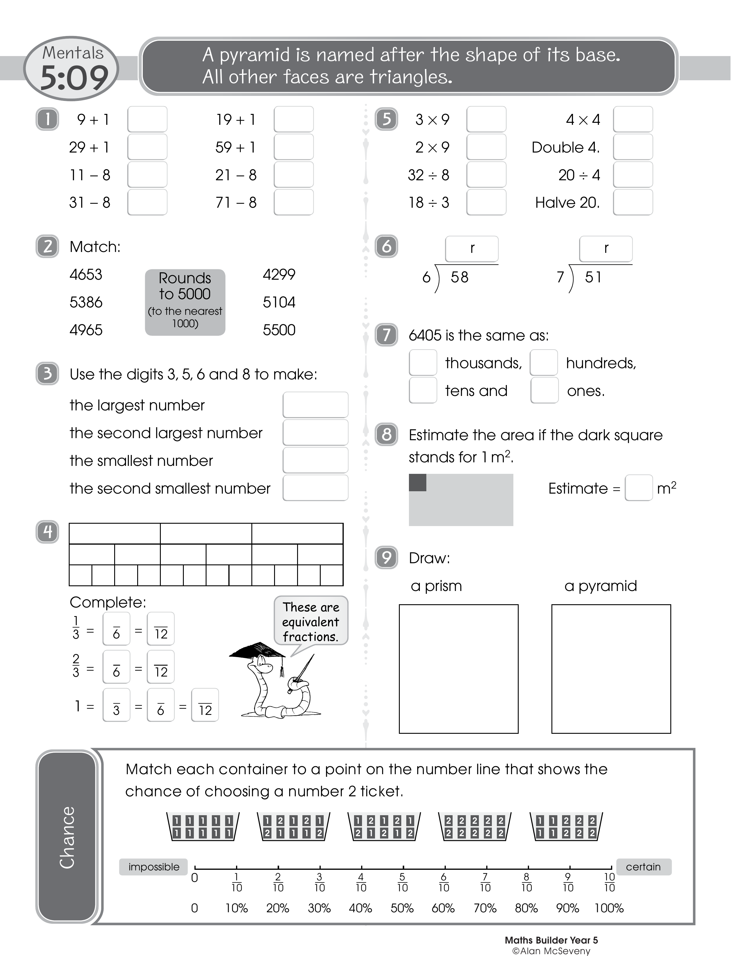Mentals 5:09 — worksheet preview