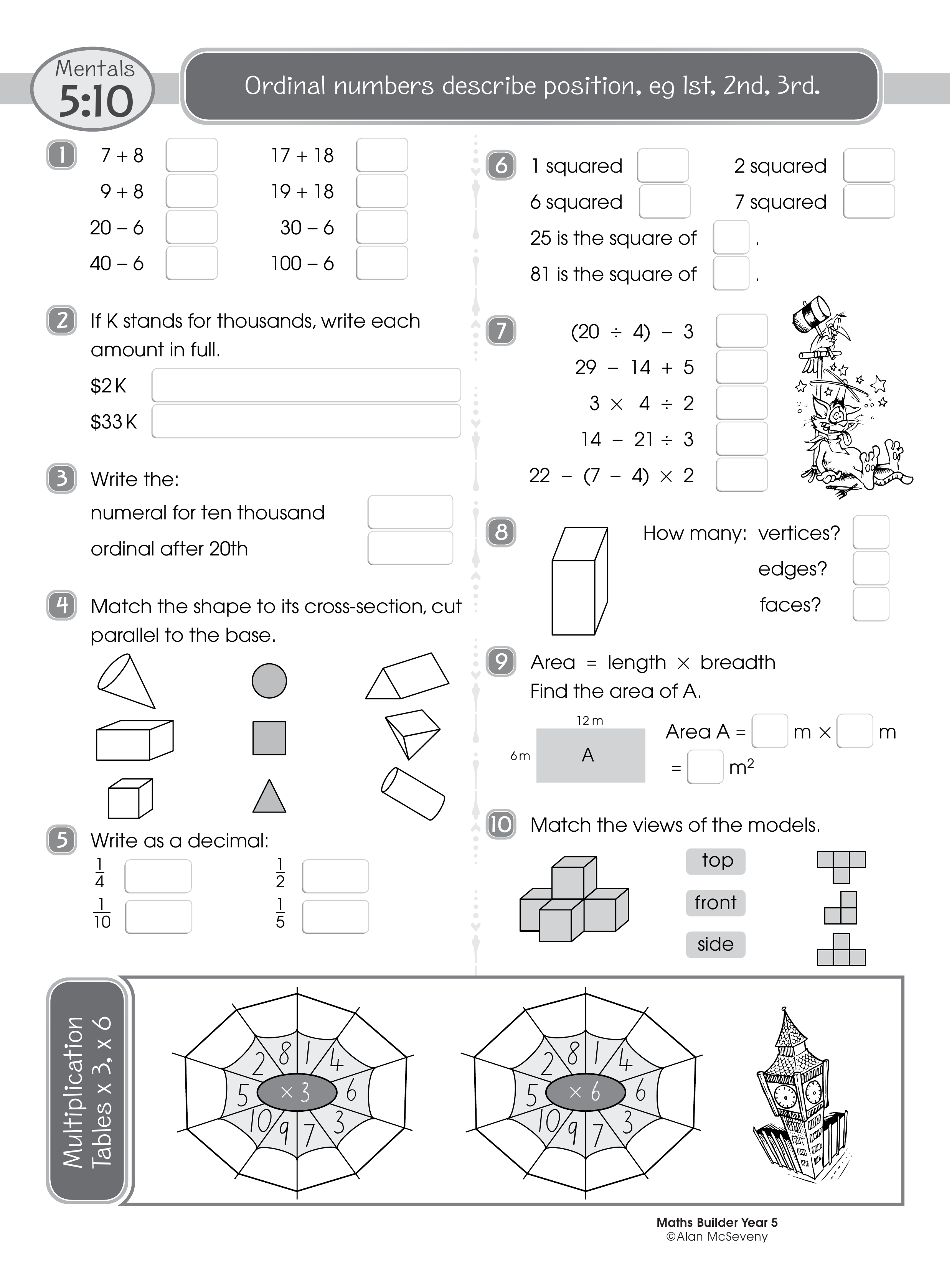 Mentals 5:10 — worksheet preview
