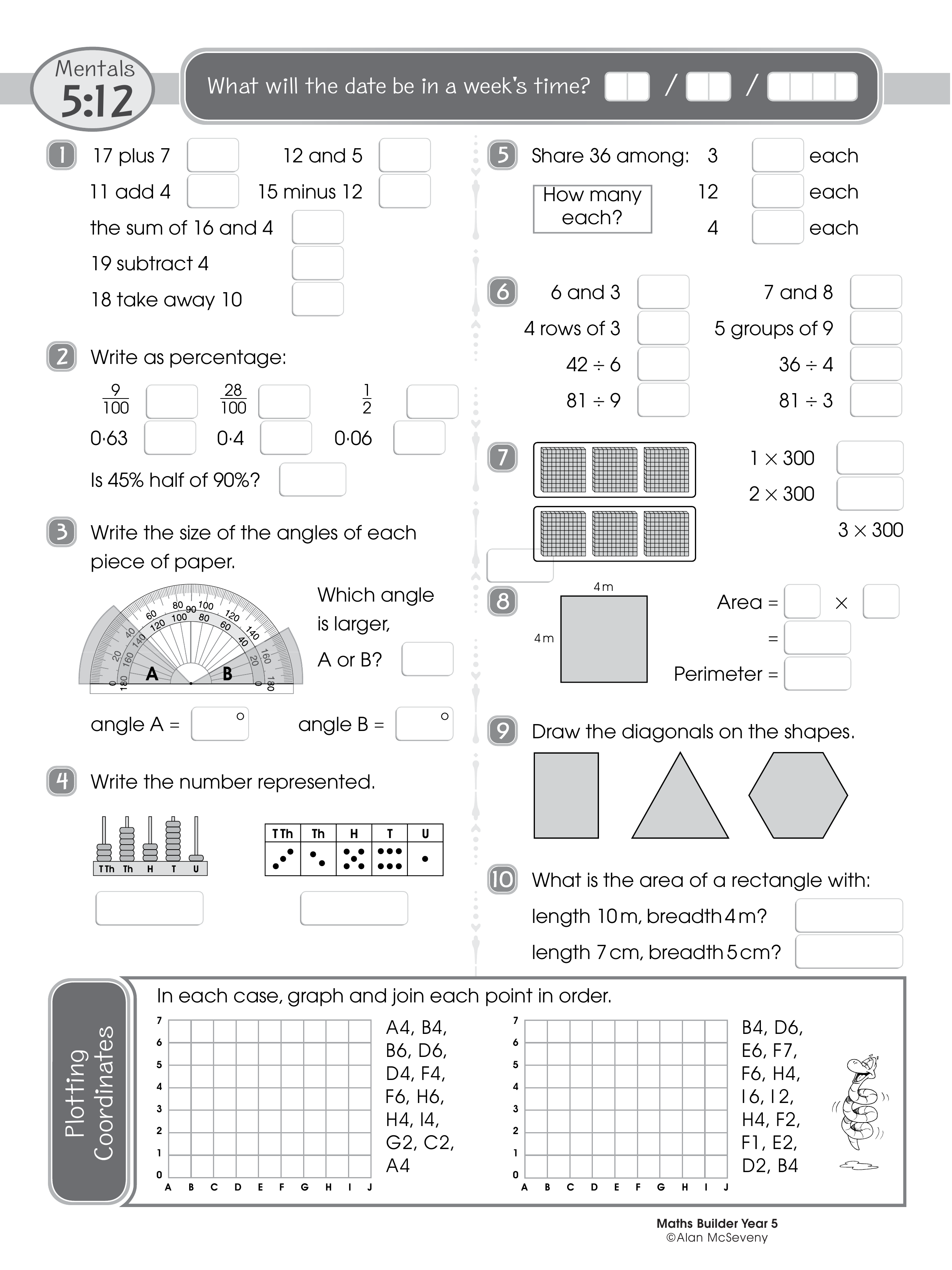 Mentals 5:12 — worksheet preview