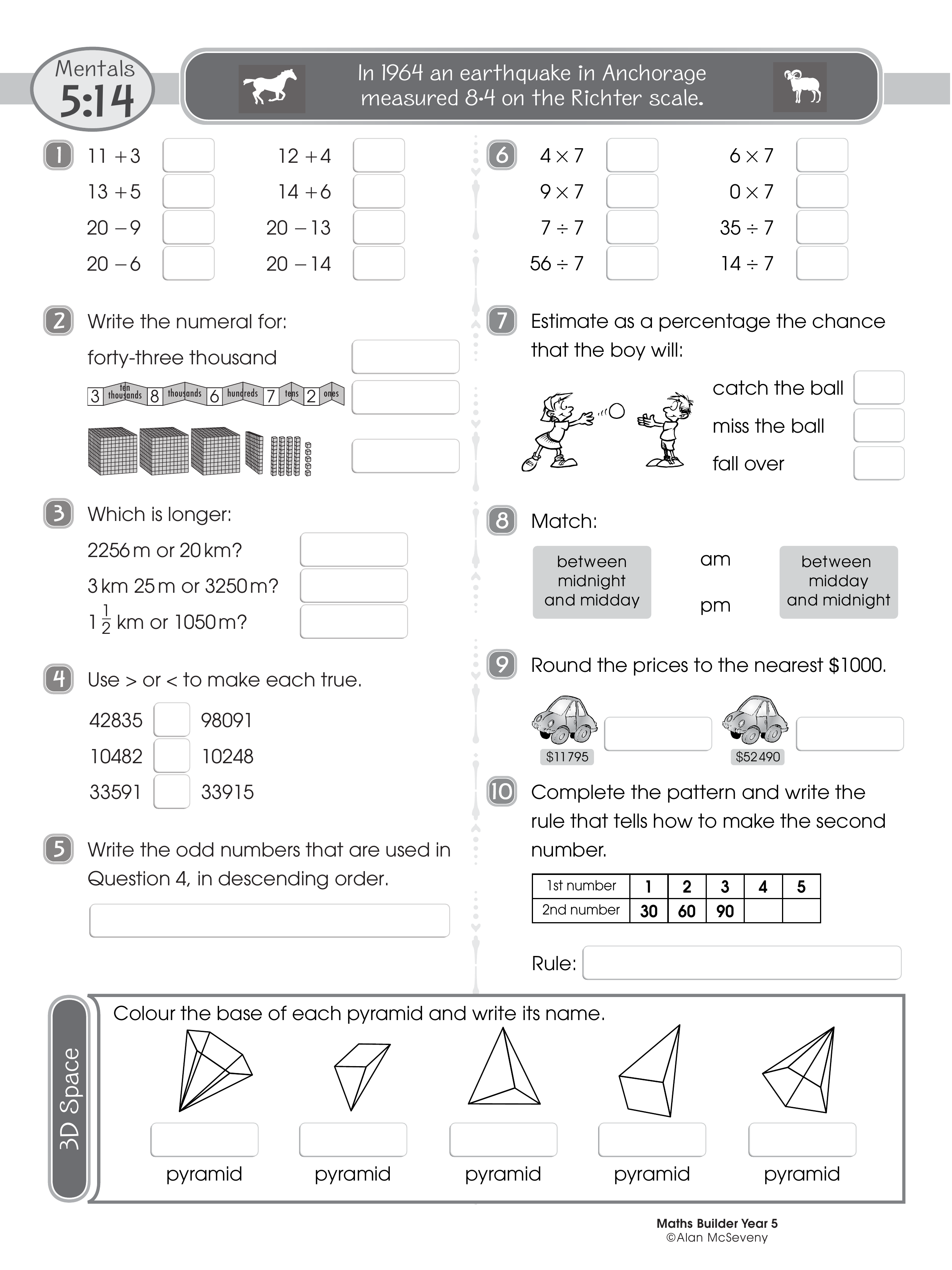Mentals 5:14 — worksheet preview